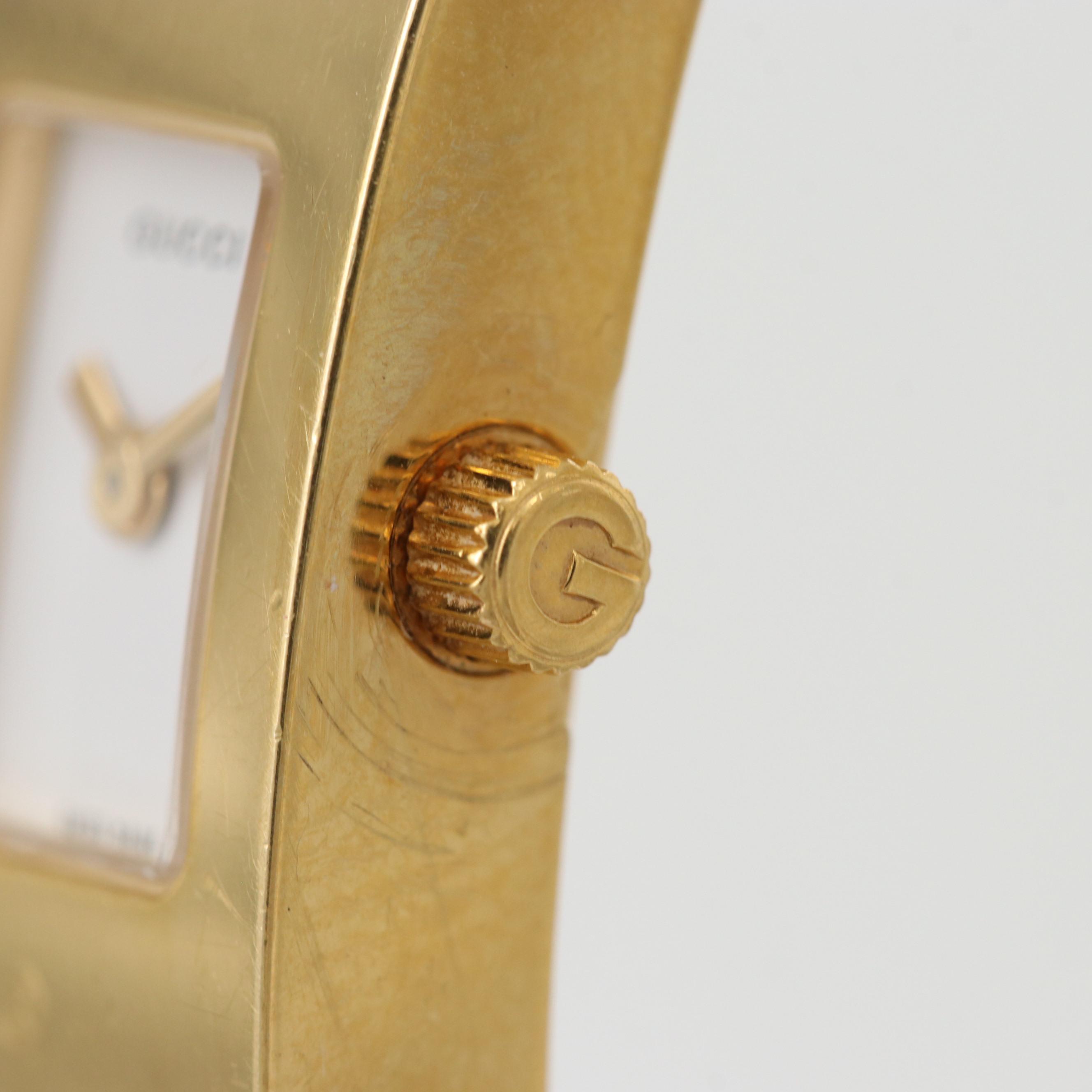 Gucci 6100L Gold Tone Stainless Steel Watch