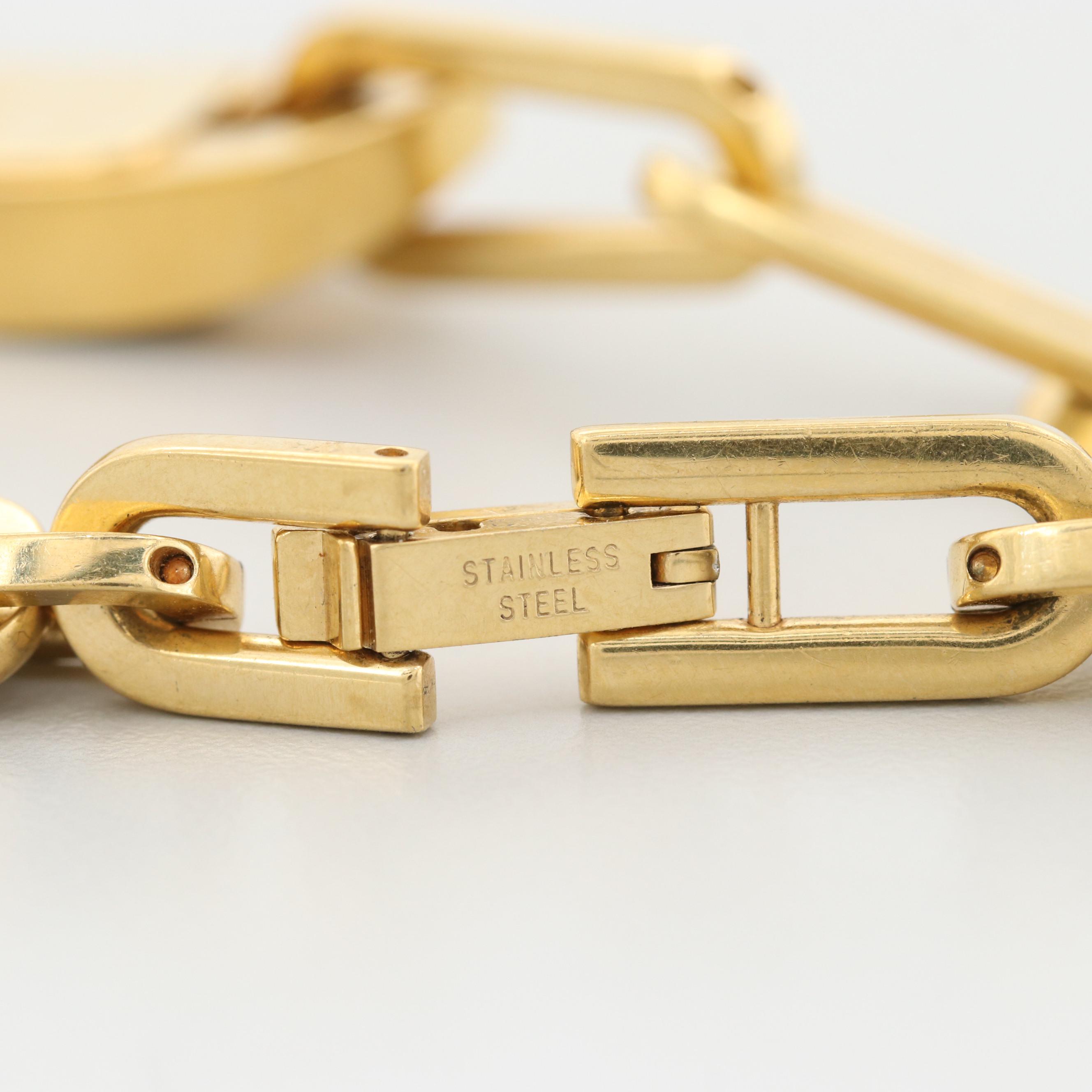 Gucci 6100L Gold Tone Stainless Steel Watch