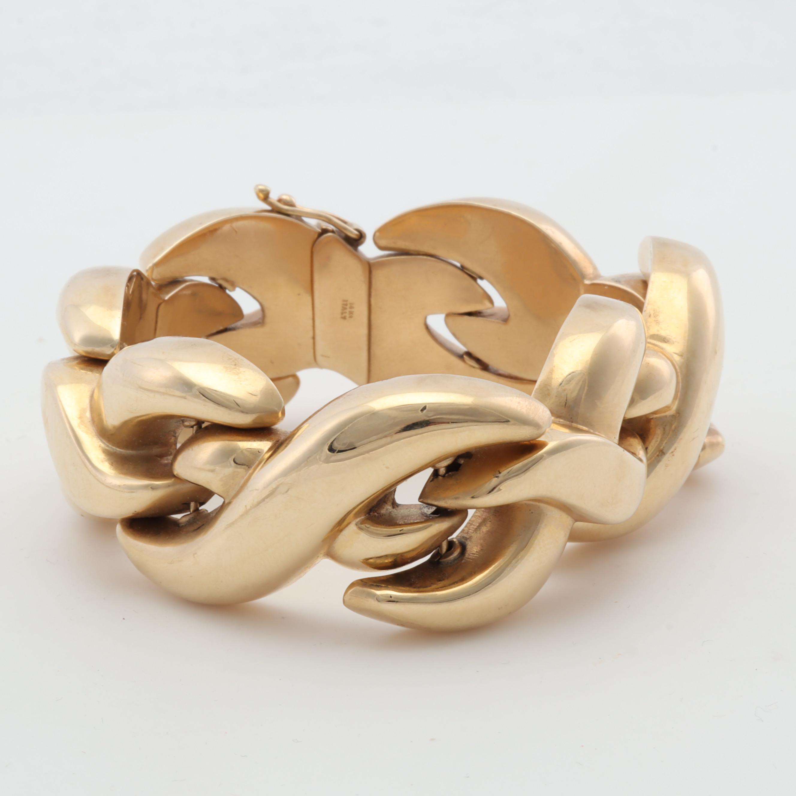 Italian 14K Yellow Gold Criss-Cross Bracelet