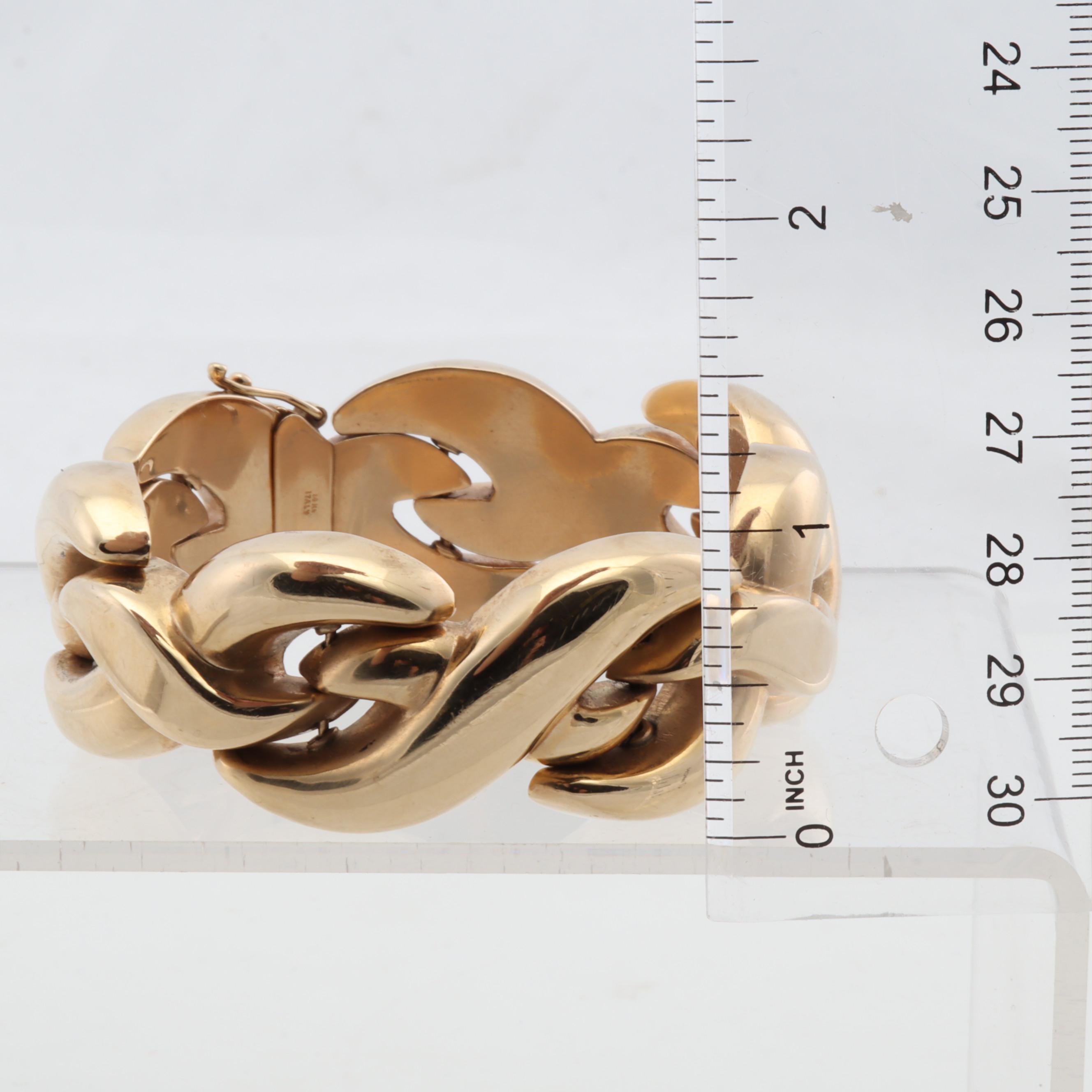 Italian 14K Yellow Gold Criss-Cross Bracelet