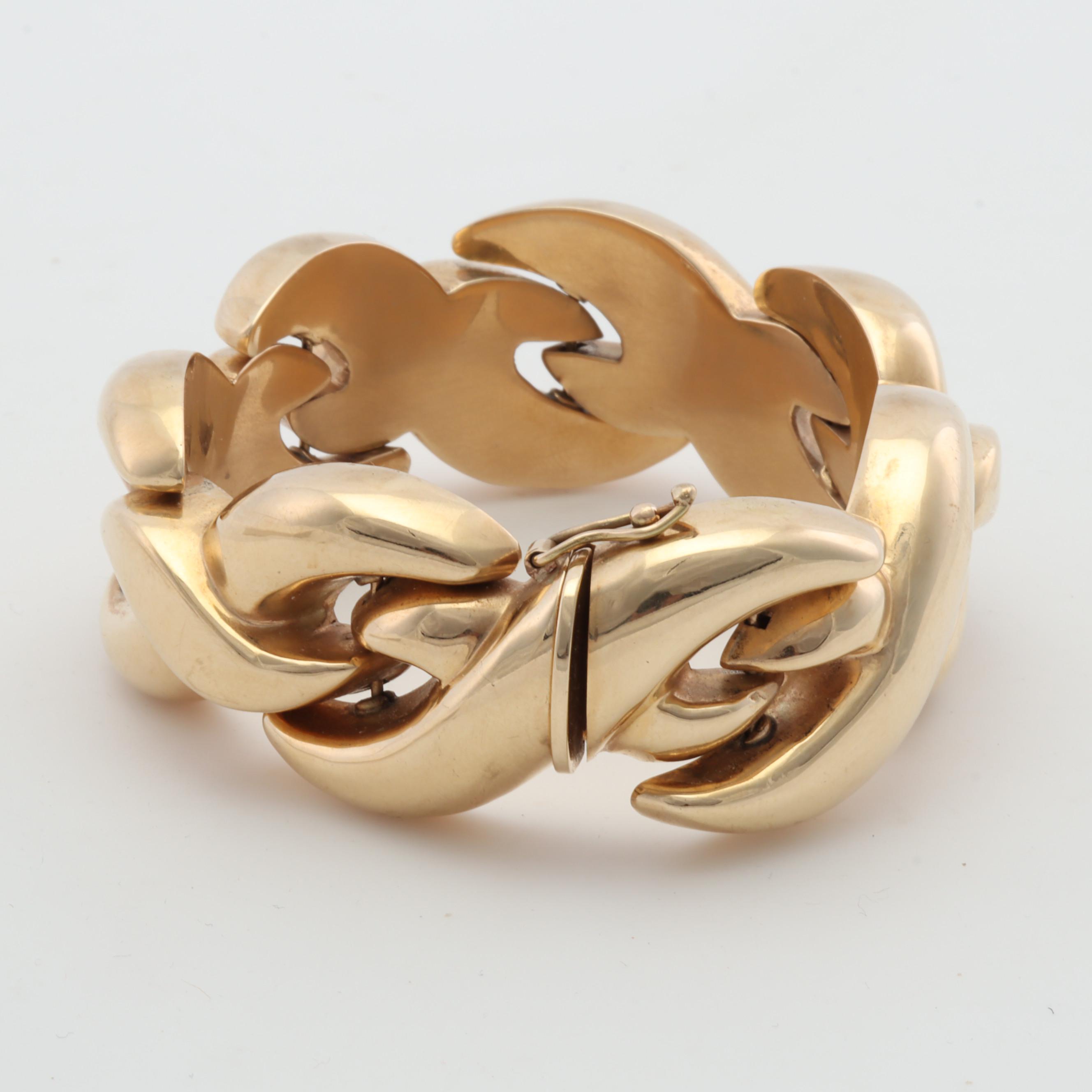 Italian 14K Yellow Gold Criss-Cross Bracelet