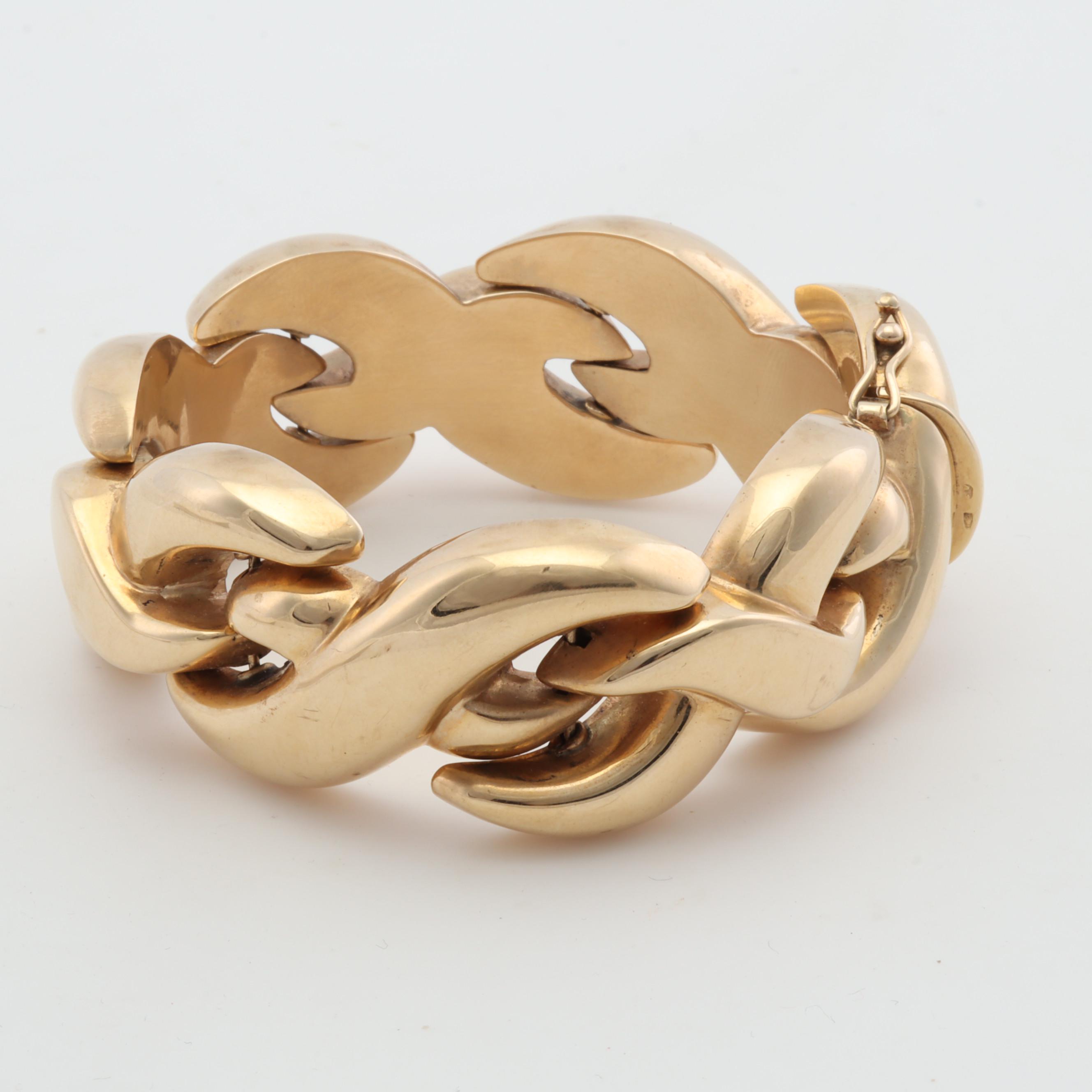 Italian 14K Yellow Gold Criss-Cross Bracelet