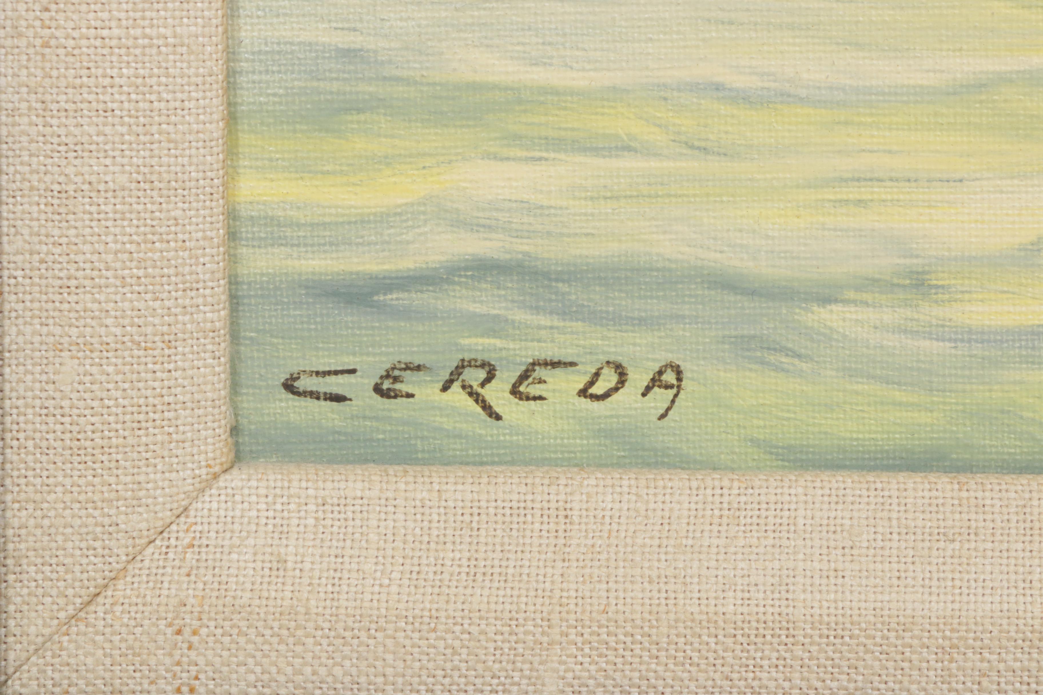 Antonio Cereda Coastal Landscape Oil Painting