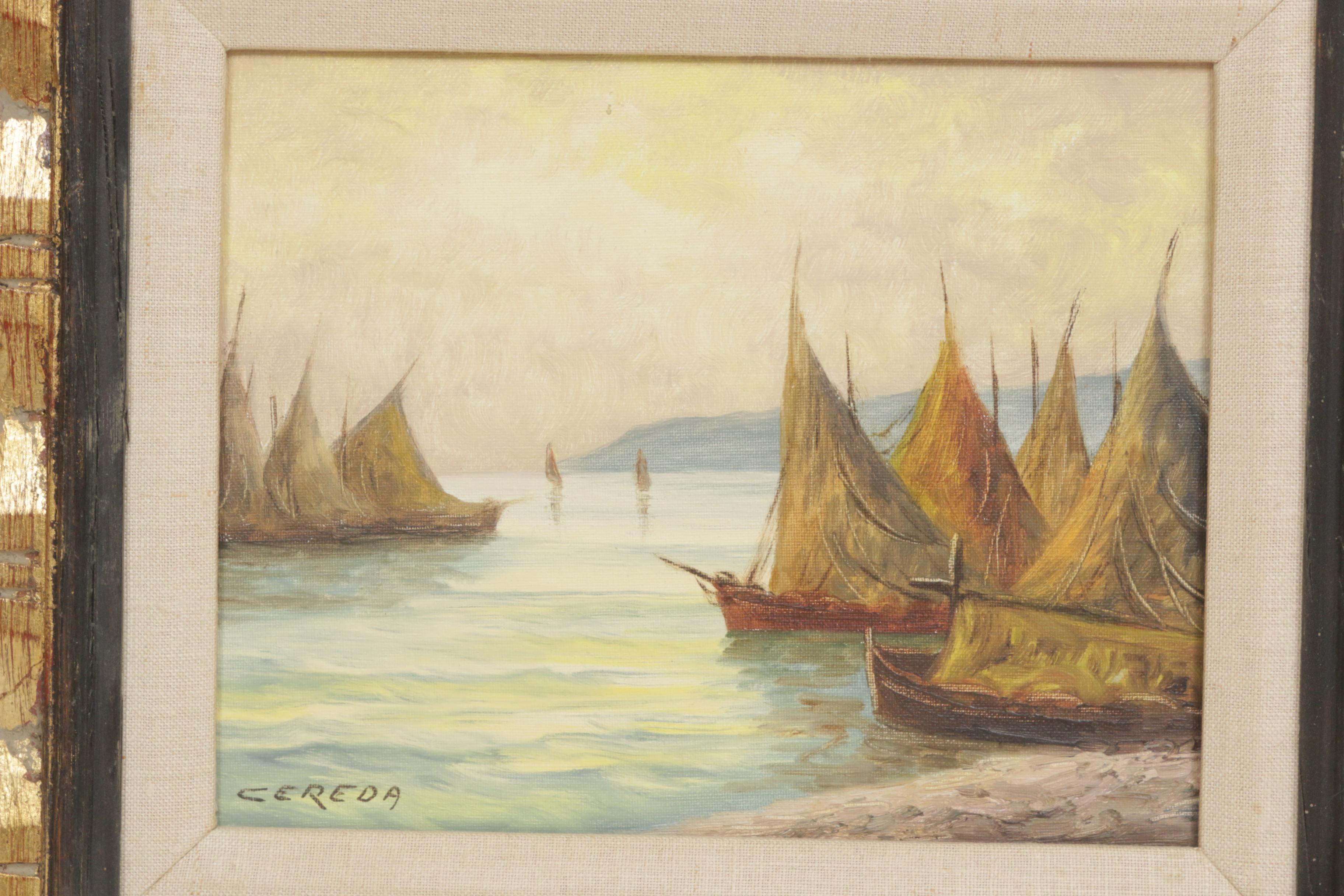 Antonio Cereda Coastal Landscape Oil Painting