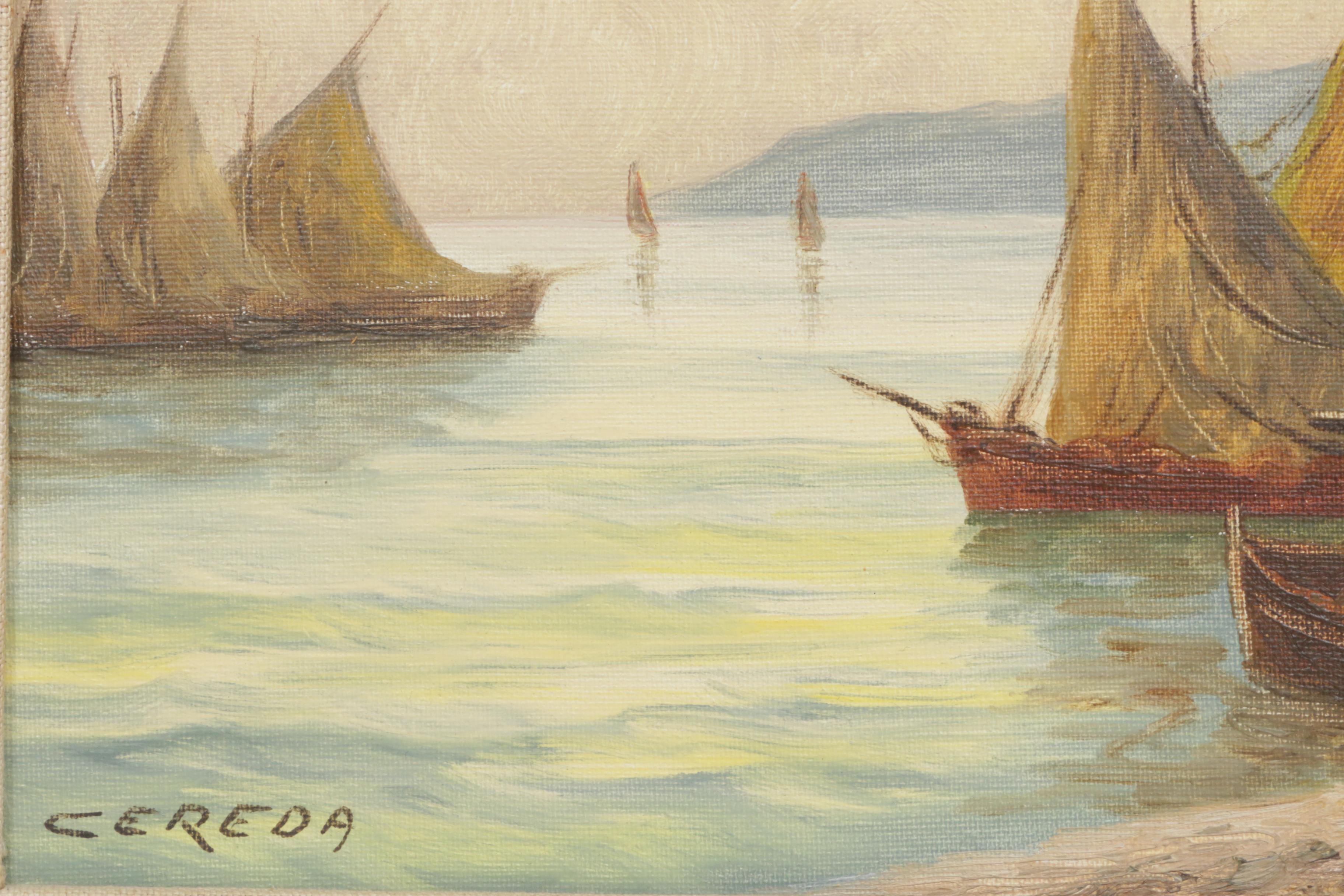 Antonio Cereda Coastal Landscape Oil Painting