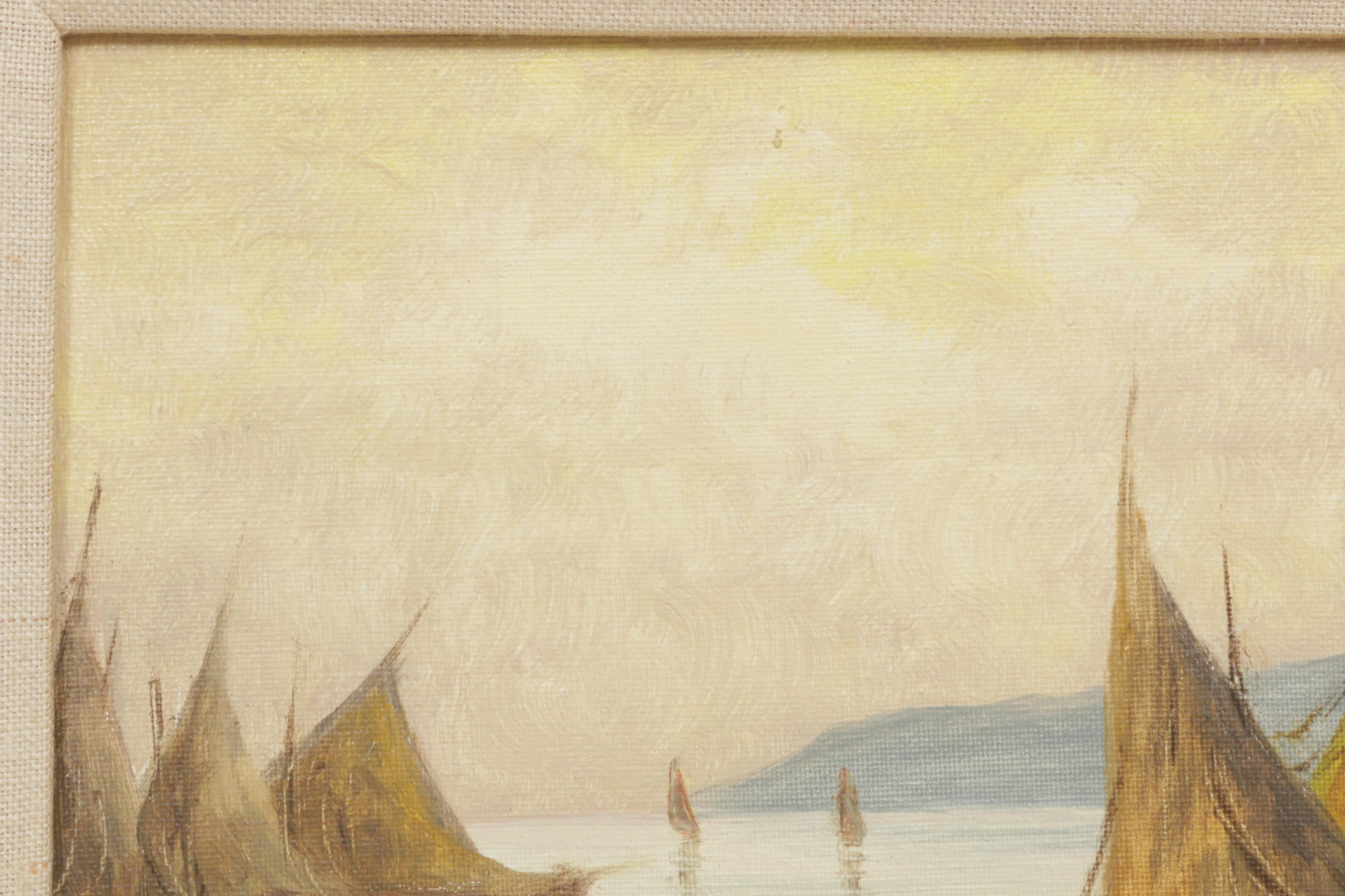 Antonio Cereda Coastal Landscape Oil Painting