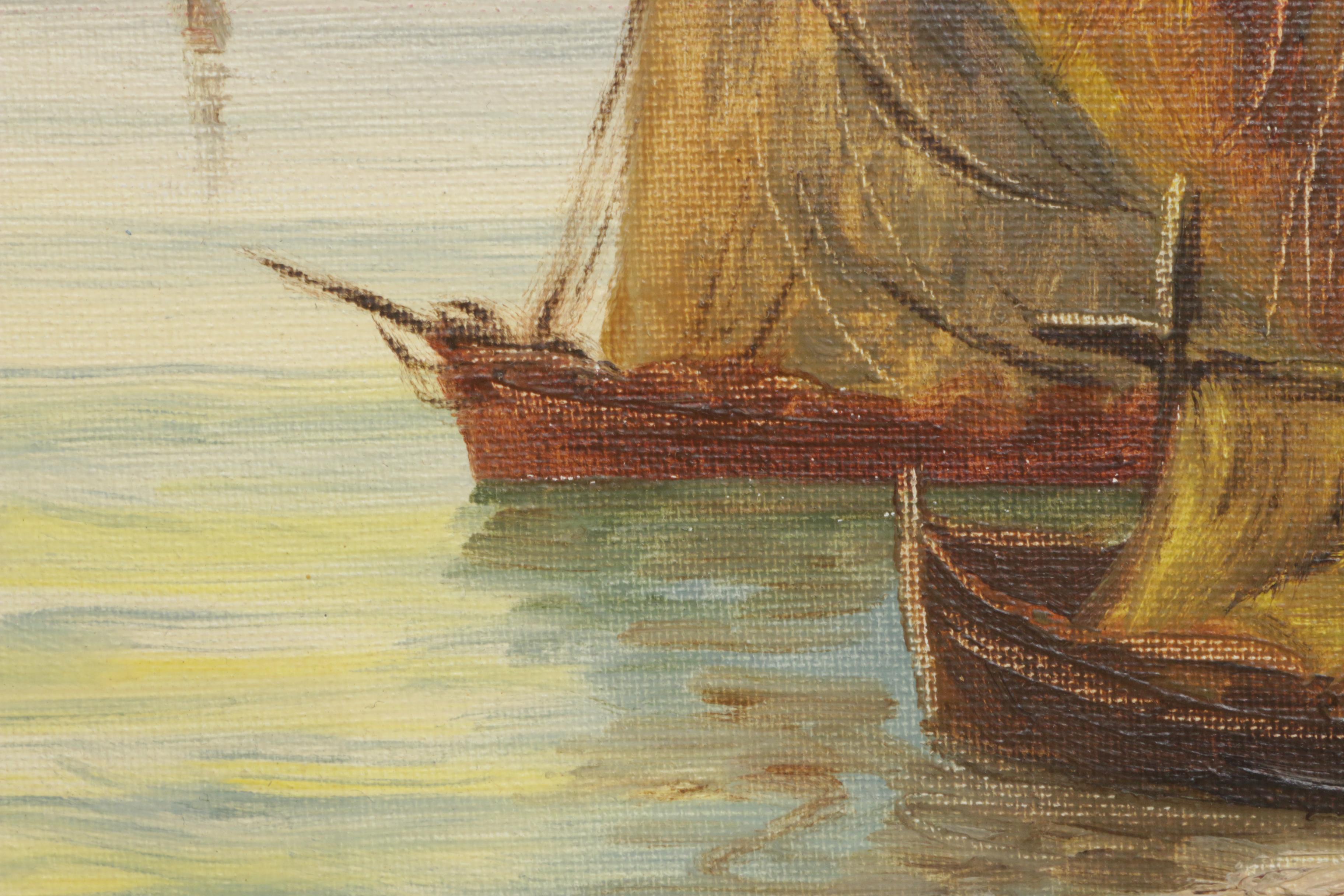 Antonio Cereda Coastal Landscape Oil Painting