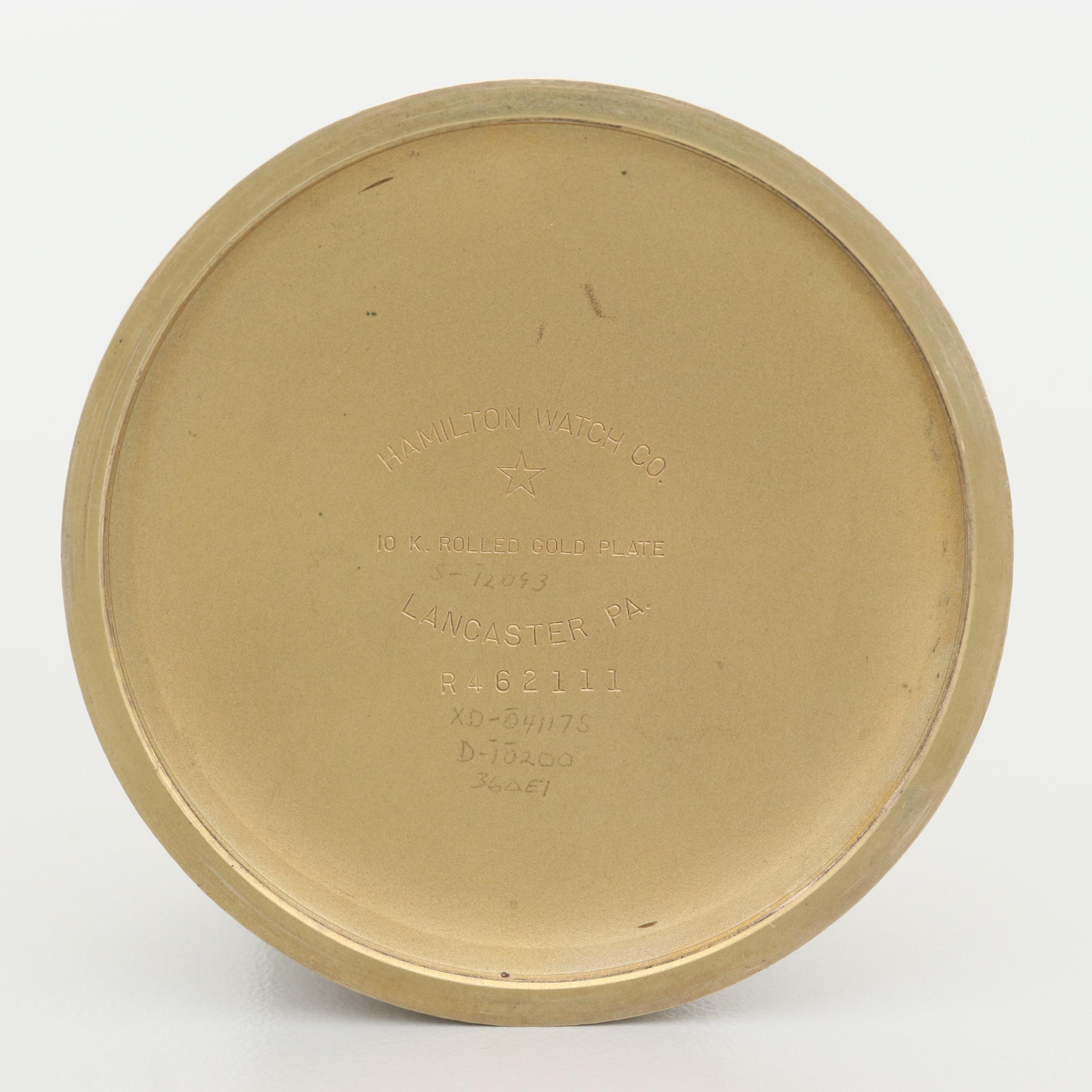 Vintage Hamilton Railway Special Gold Tone Open Face Pocket Watch, 1954