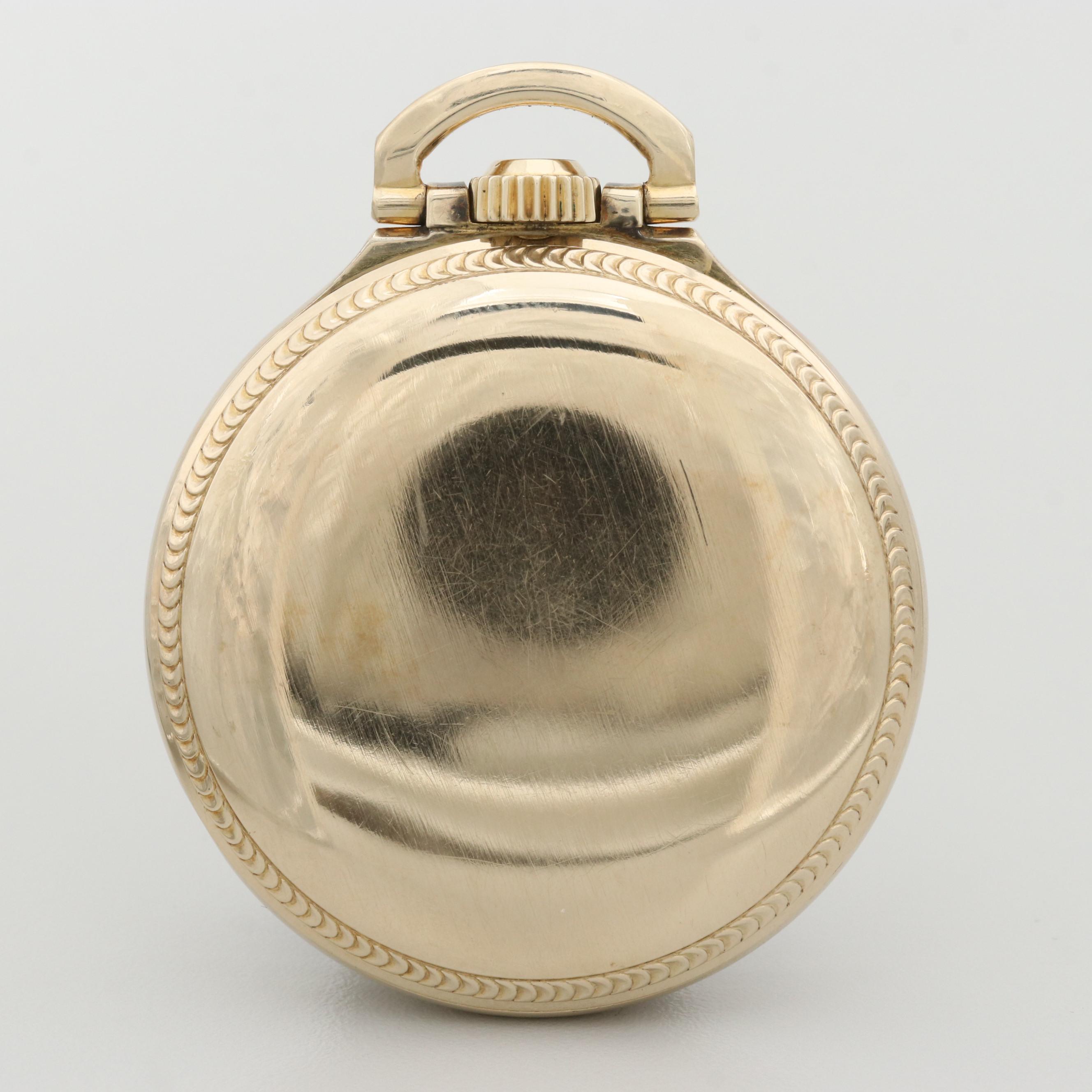 Vintage Hamilton Railway Special Gold Tone Open Face Pocket Watch, 1954