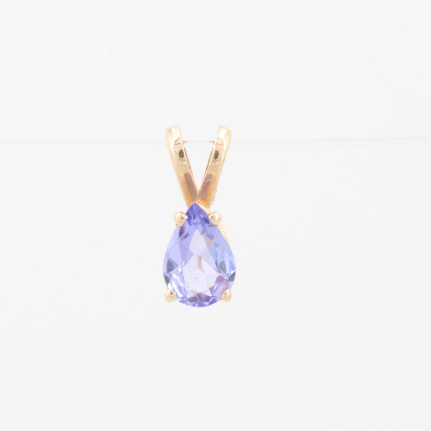 14K Yellow Gold Tanzanite Pendant