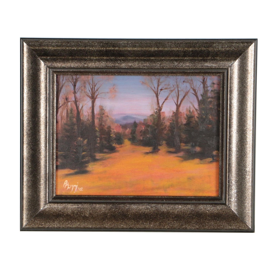 Impressionist Style Oil Painting of an Autumn Landscape