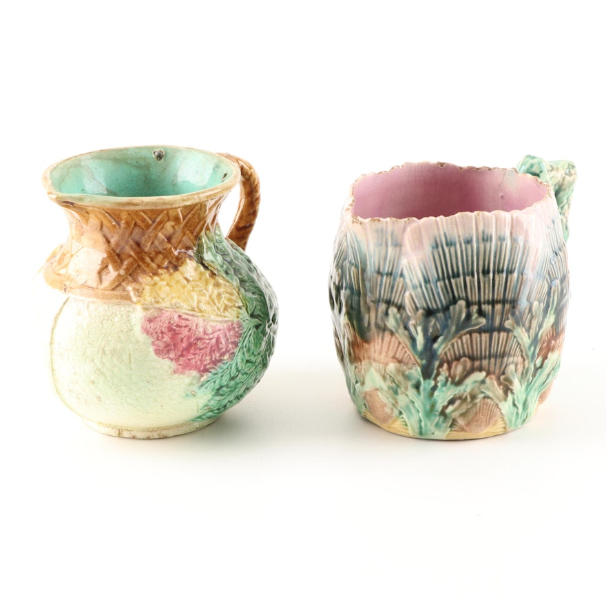 Majolica Pitchers Featuring Griffen, Smith & Hill, 19th Century