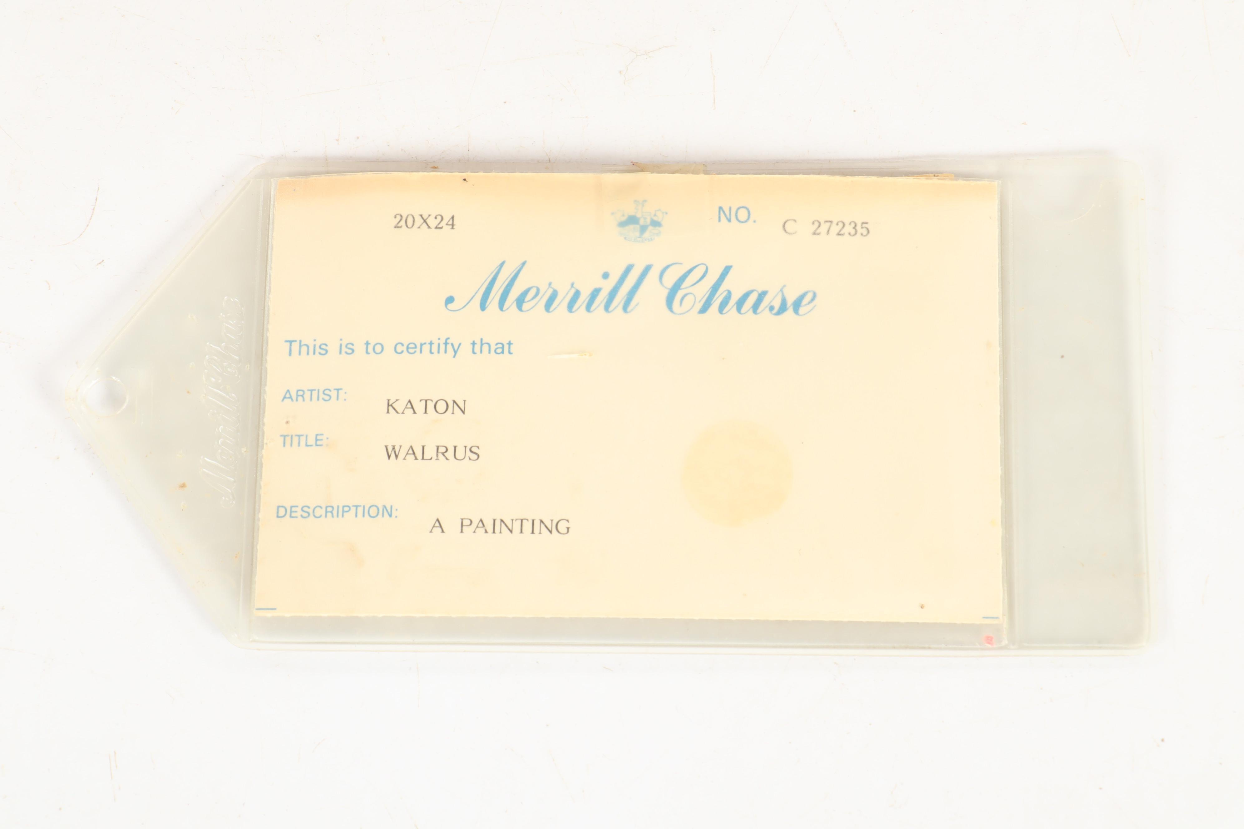 Marty Katon Oil Painting "Walrus", 1986