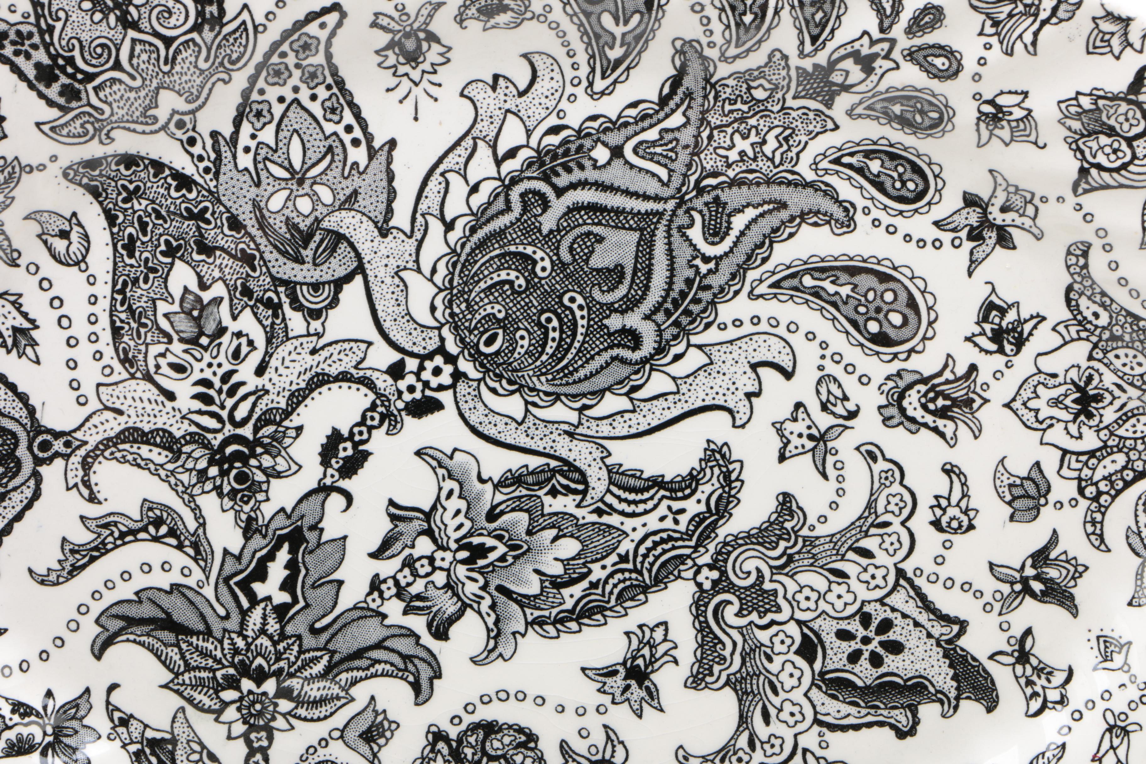 Johnson Brothers "Paisley Black" Ironstone Dinnerware, 1970 - 1974