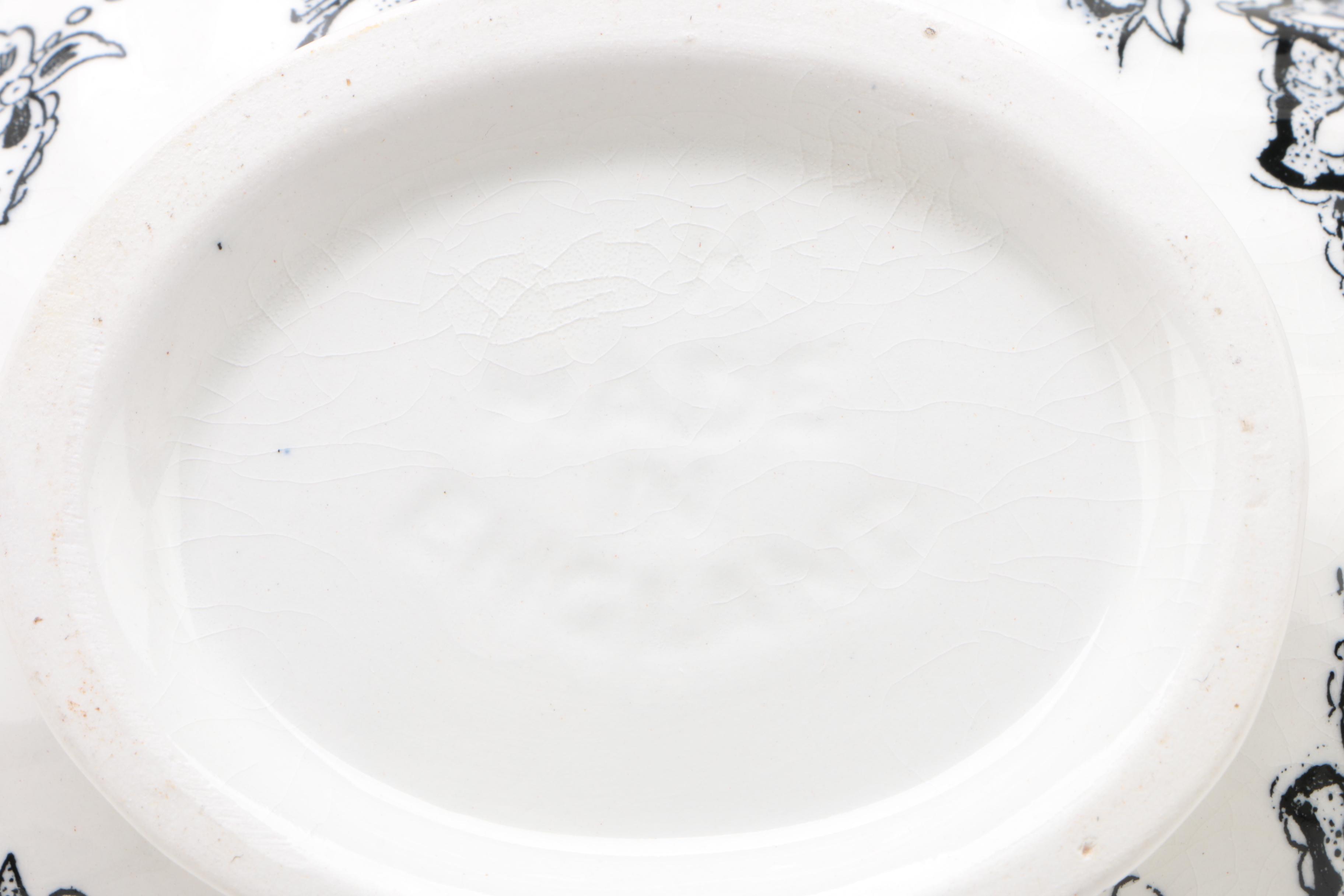 Johnson Brothers "Paisley Black" Ironstone Dinnerware, 1970 - 1974