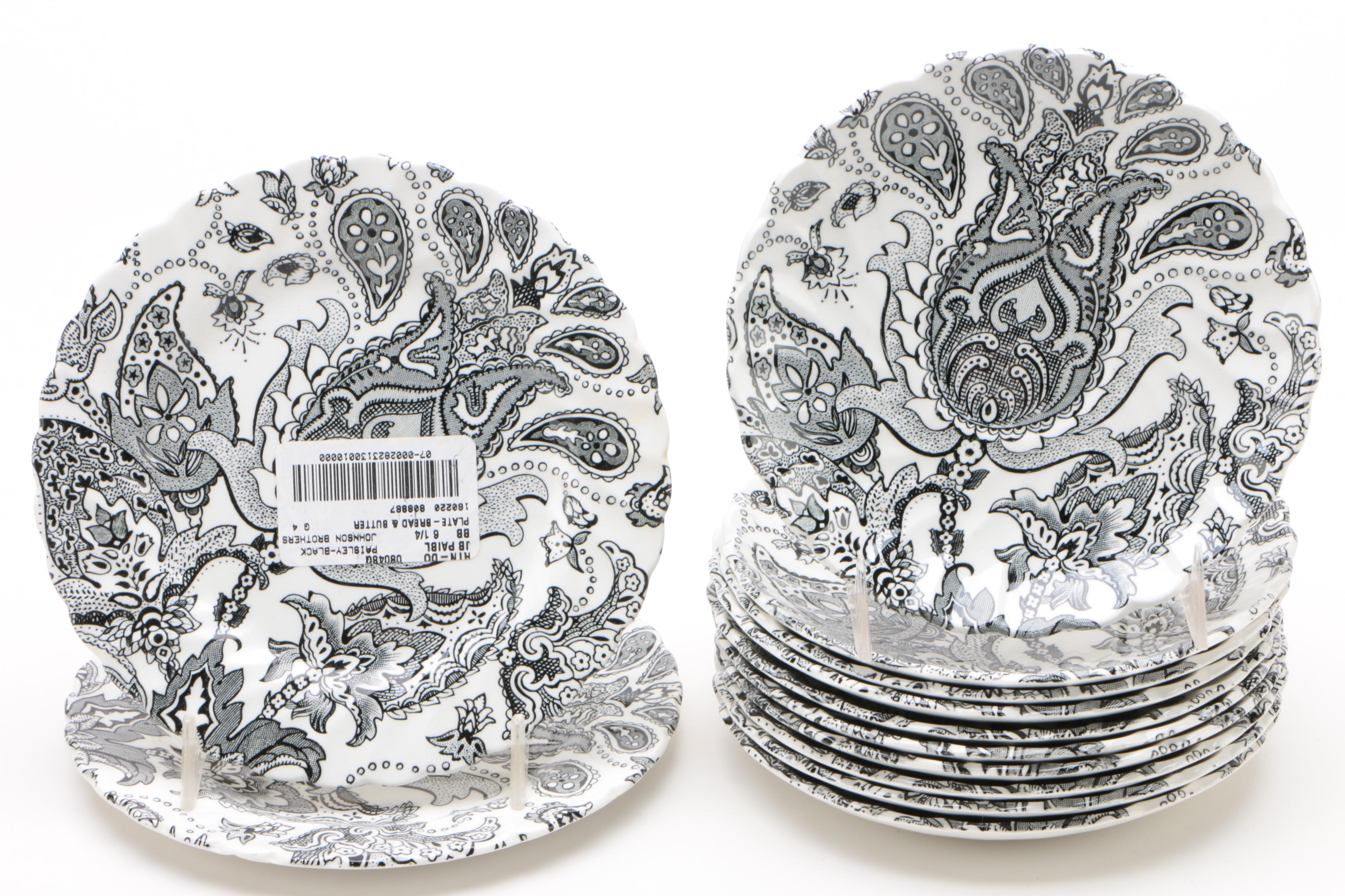 Johnson Brothers "Paisley Black" Ironstone Dinnerware, 1970 - 1974