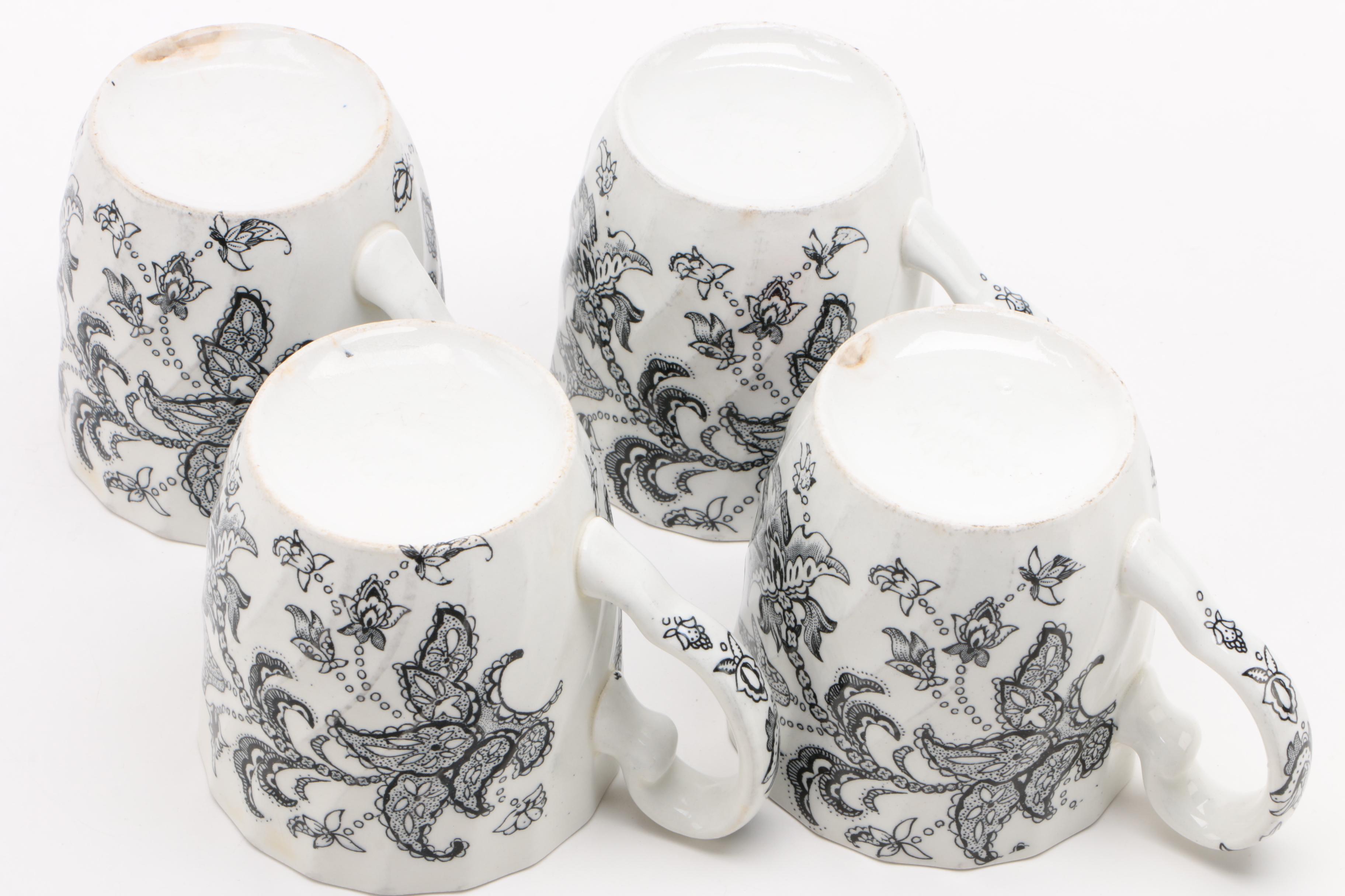 Johnson Brothers "Paisley Black" Ironstone Dinnerware, 1970 - 1974