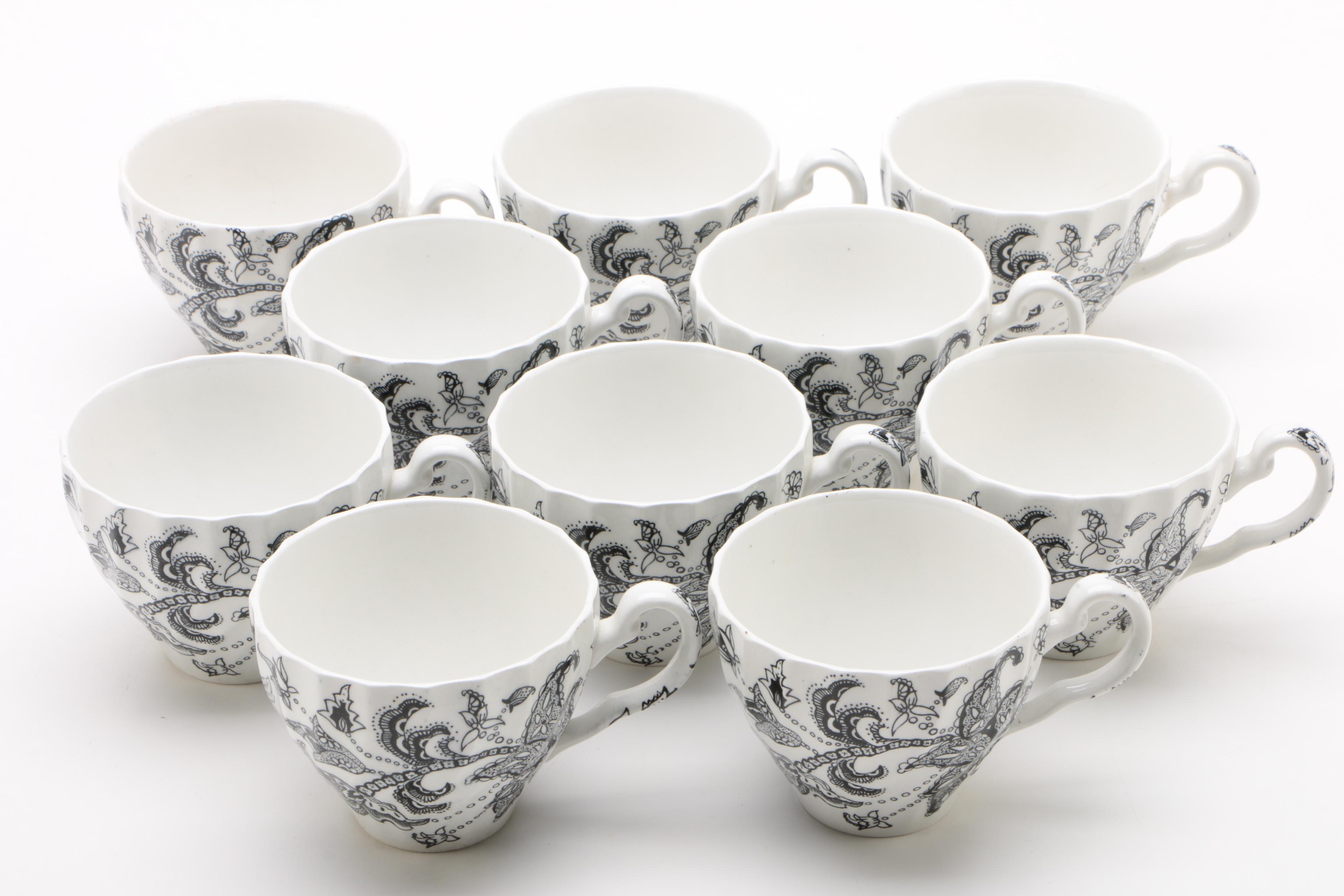 Johnson Brothers "Paisley Black" Ironstone Dinnerware, 1970 - 1974