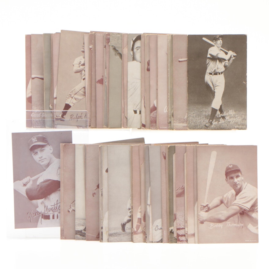 Exhibit Photo Baseball Cards Including Mickey Mantle, Mid-Century