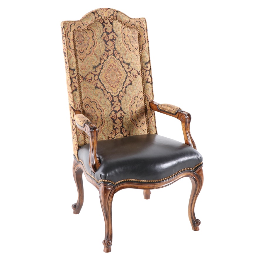 Contemporary Fruitwood High-back Chair, Late 20th Century