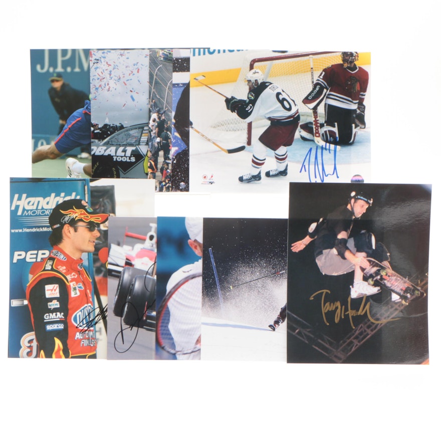 Tennis, Hockey, NASCAR, Skier and Skateboarder Signed Photo Prints