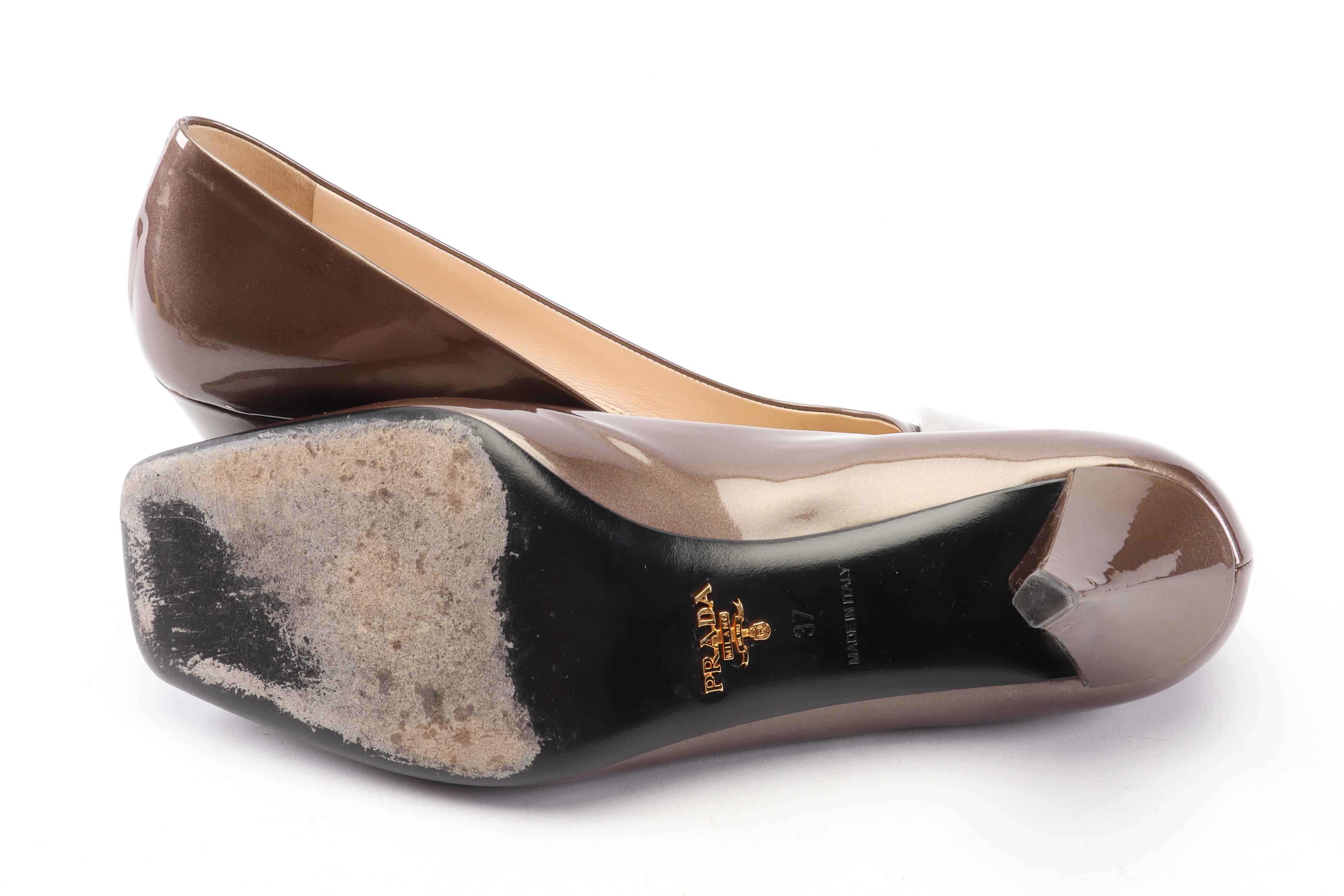 Prada Taffetas Glamour Pumps and Stuart Weitzman Snakeskin Embossed Strap Heels