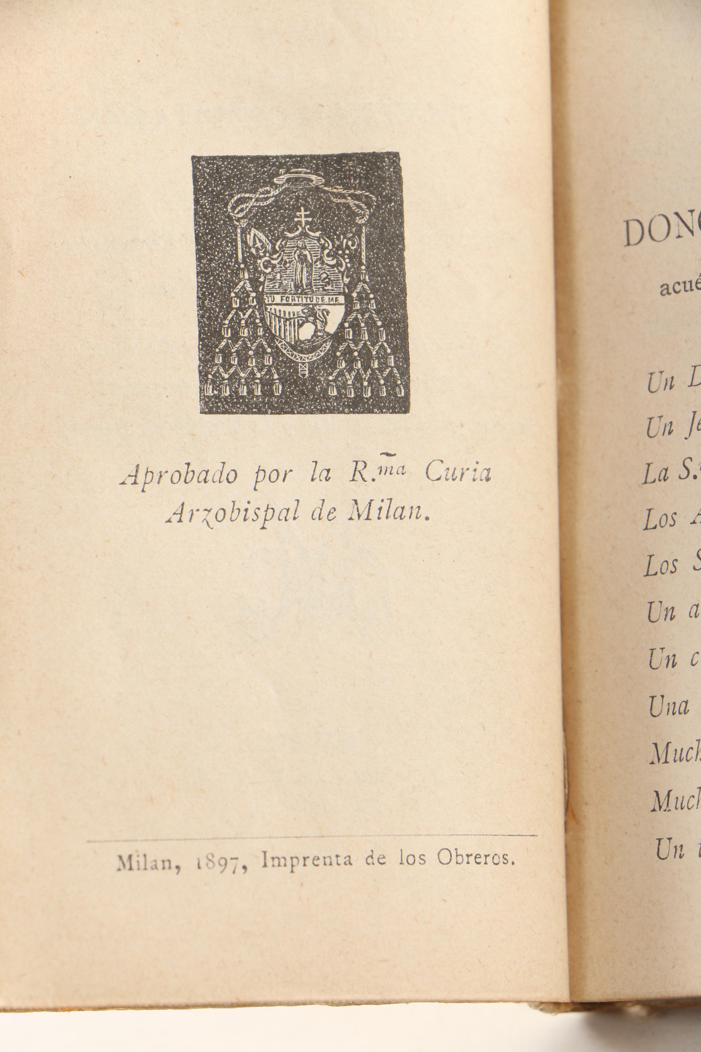 Fr. Felipe Rossi "Azucena Mistica" with Bone on Celluloid Cover, 1897