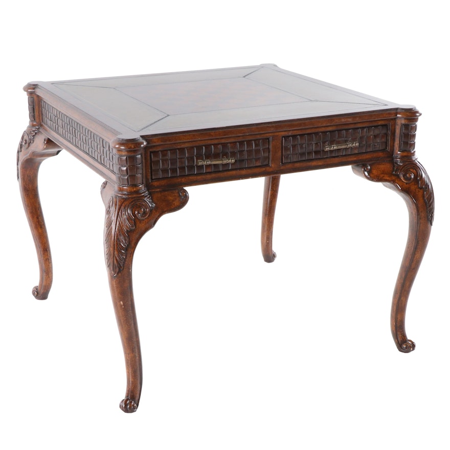 Lloyd Buxton Contemporary Leather Top Wooden Games Table
