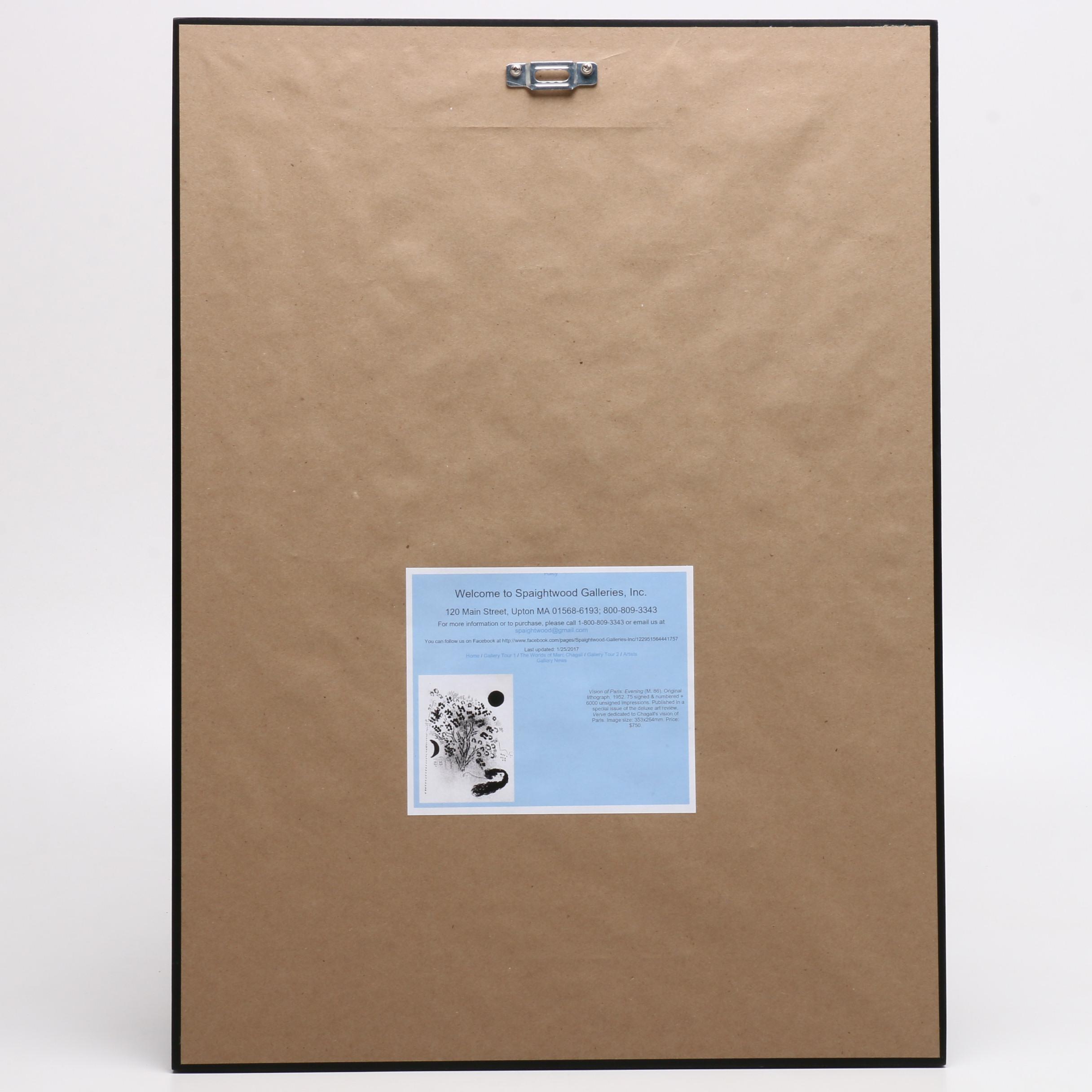 Marc Chagall Lithograph "Le Soir"