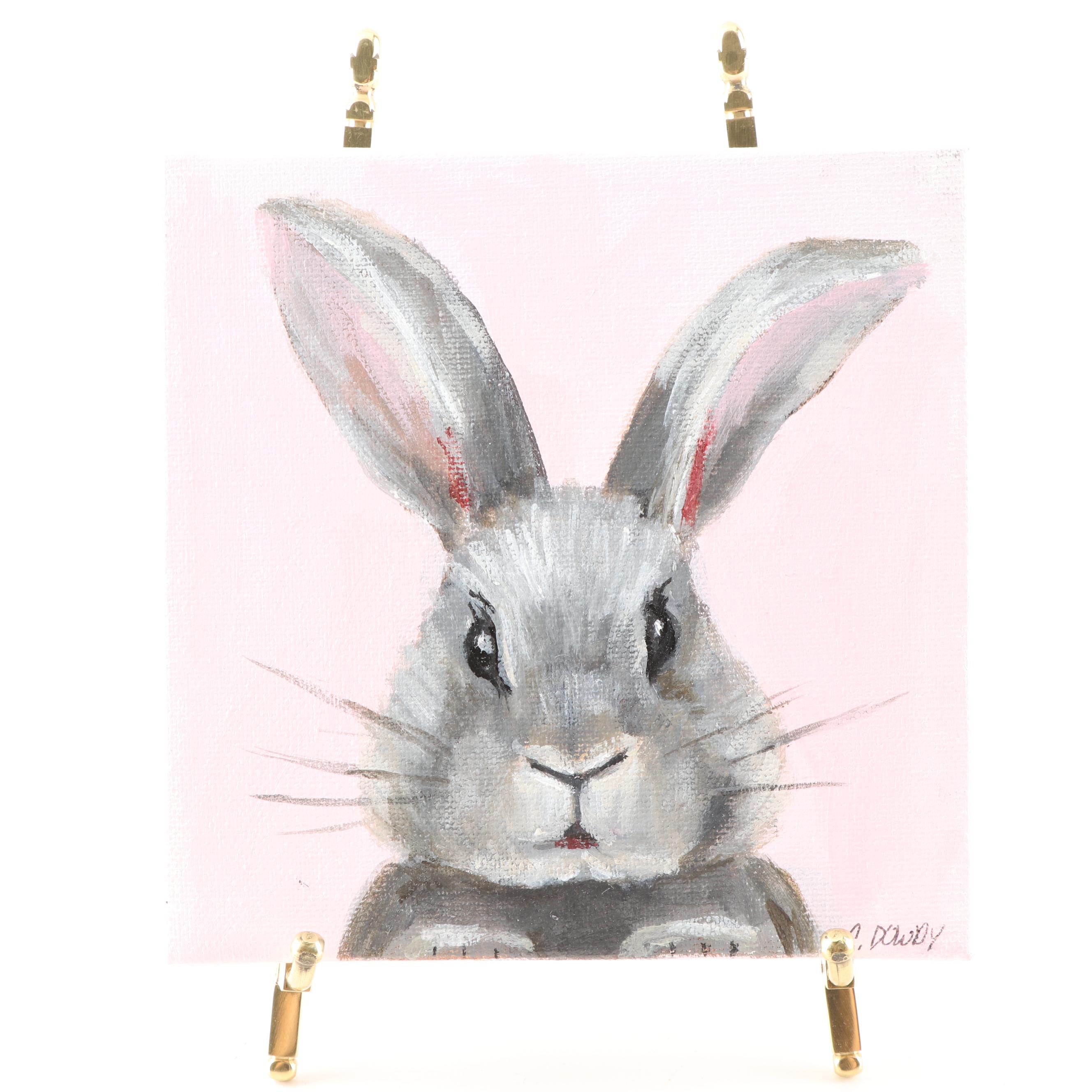 Cheryl Brooks Werkheiser Etching and Christina Dowdy "Rabbit" Painting