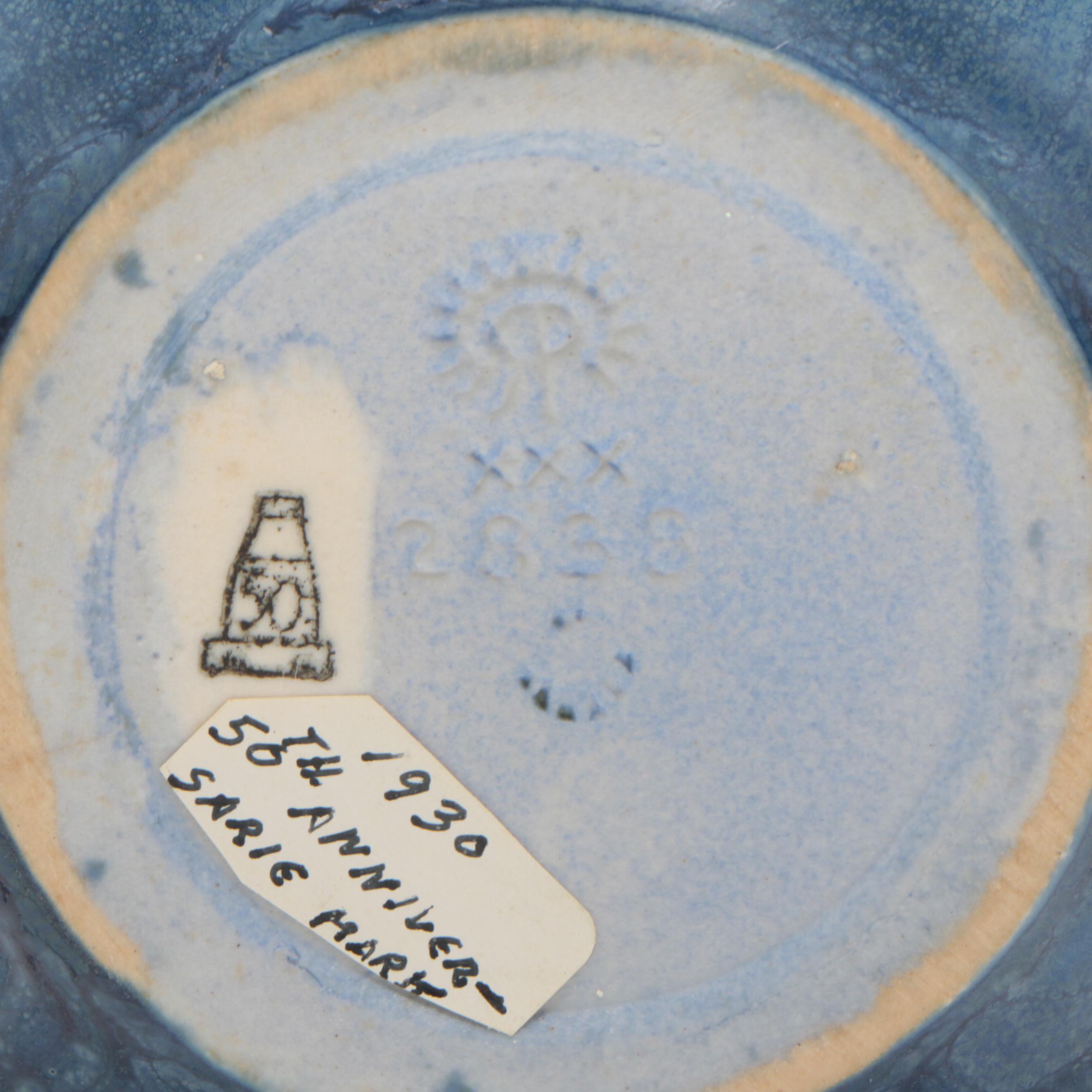 Rookwood Pottery Art Deco 50th Anniversary Vase in Matte Blue, 1930