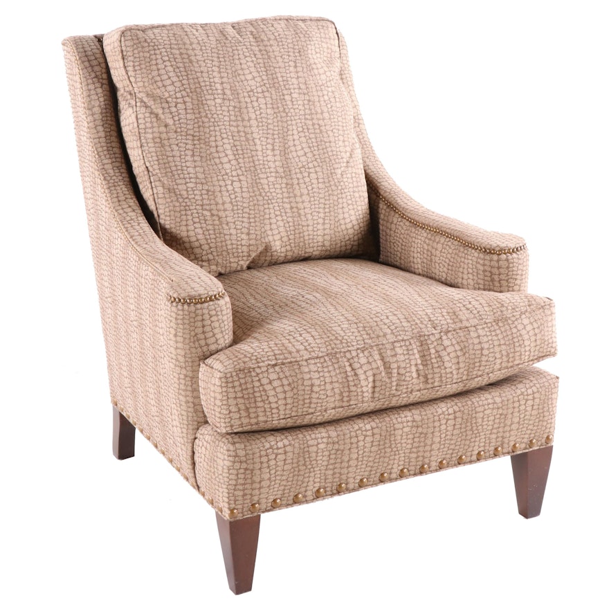 Sherrill Furniture Reptilian Print Upholstered Armchair, Contemporary