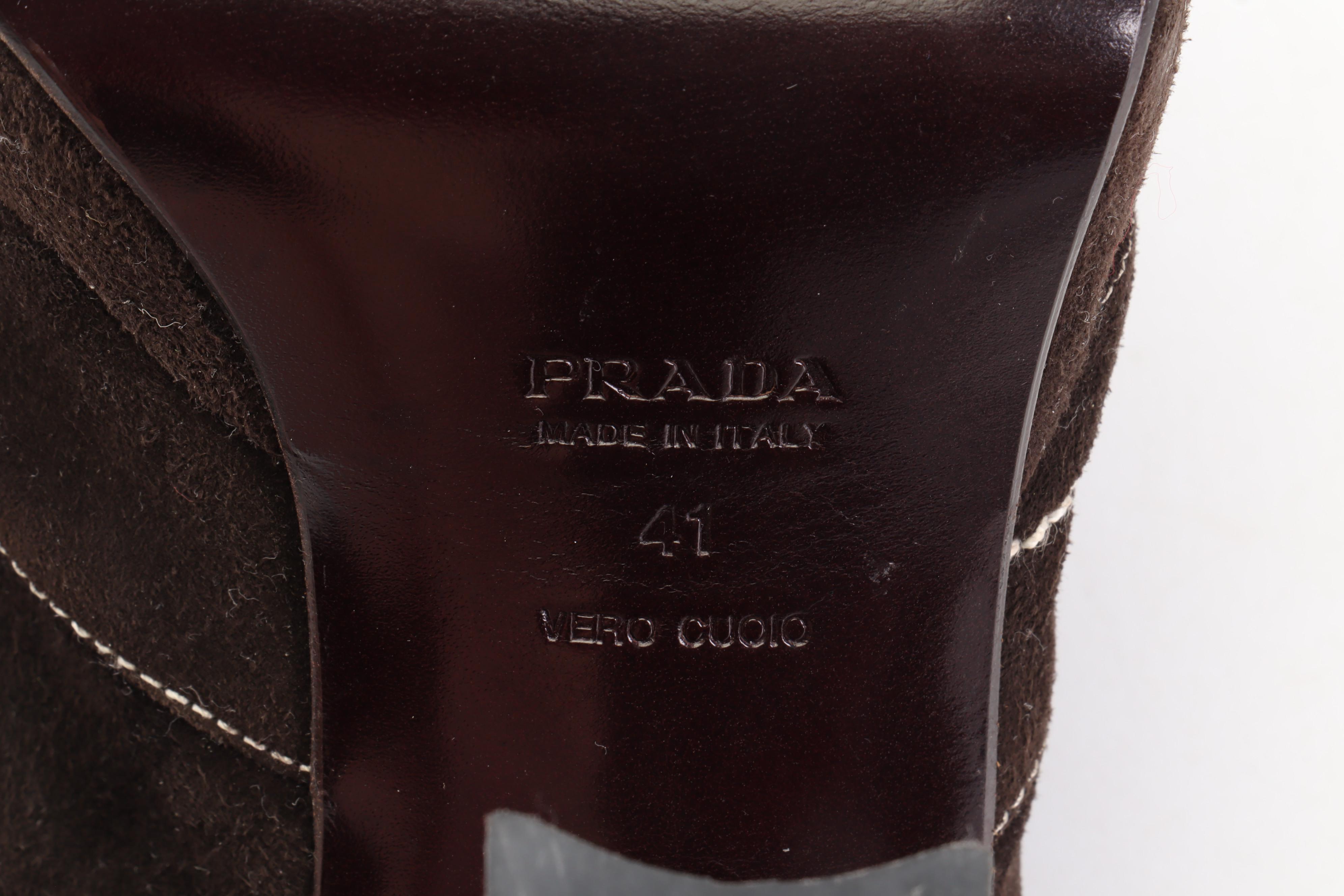 Prada Brown Suede d'Orsay Heels and Peep-Toe High Heel Slingbacks