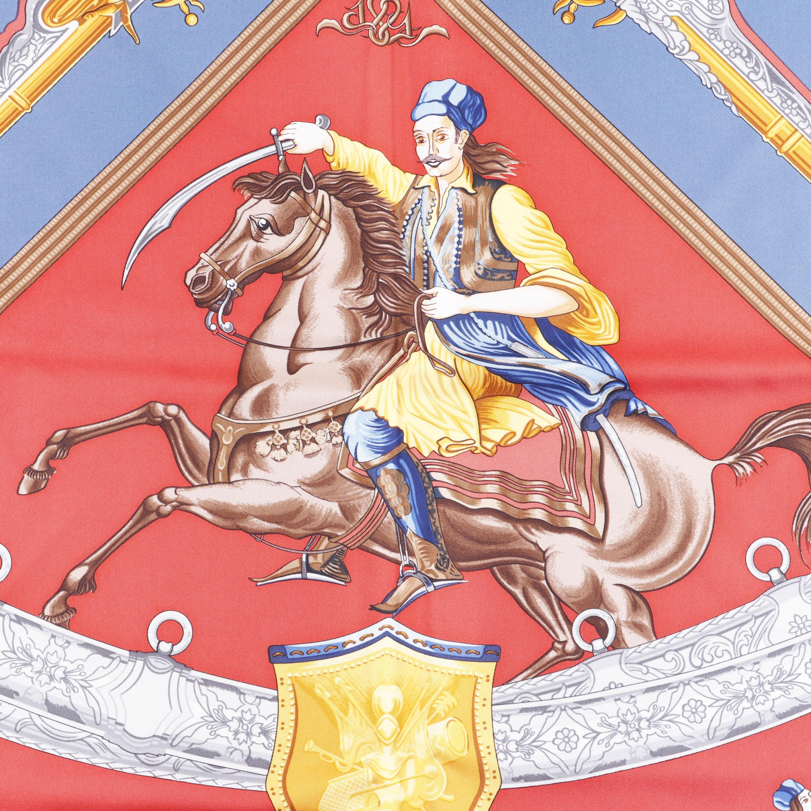 Hermès Paris "Hommage a l'Amitie Franco-Ellenique" Silk Scarf by Julia Abadie