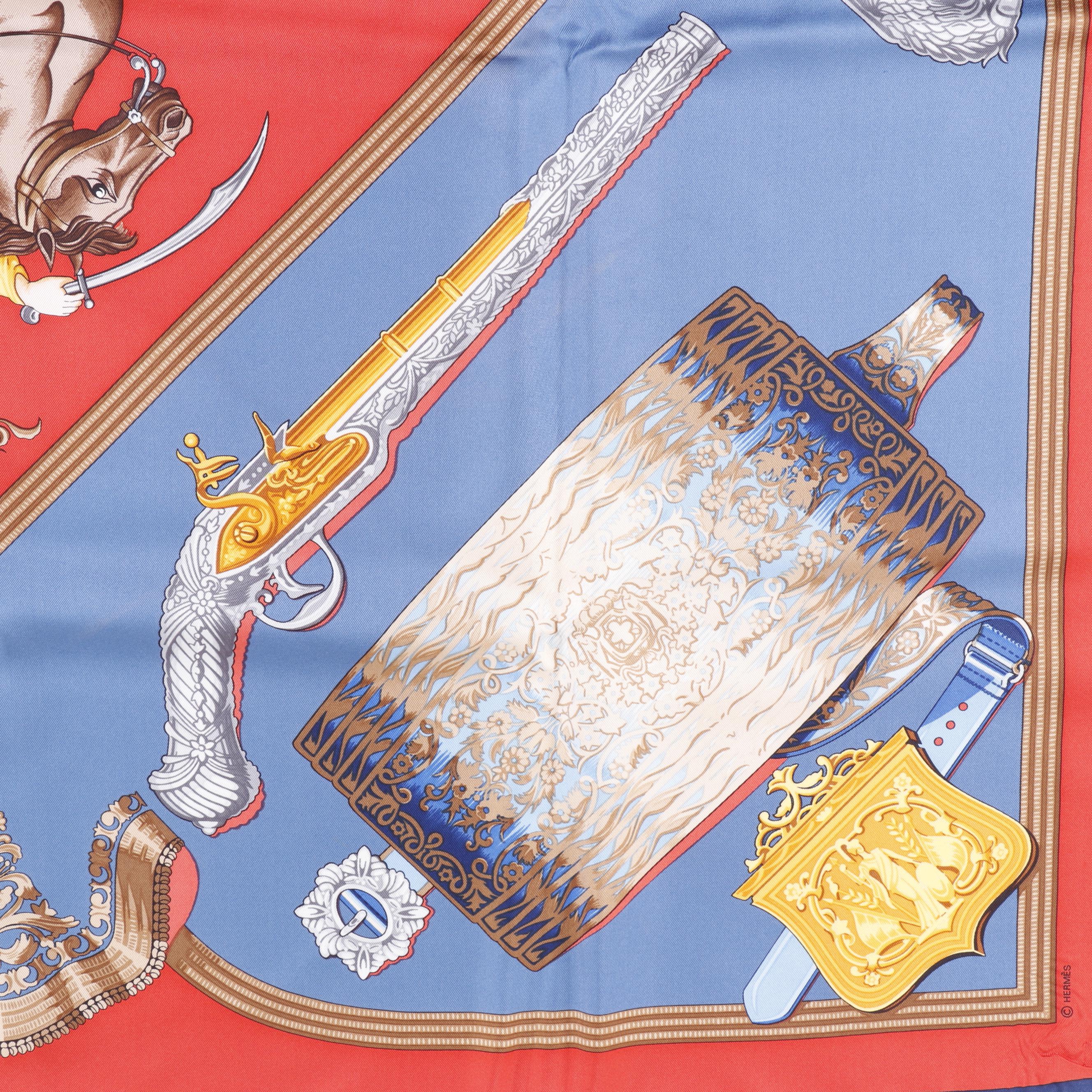 Hermès Paris "Hommage a l'Amitie Franco-Ellenique" Silk Scarf by Julia Abadie