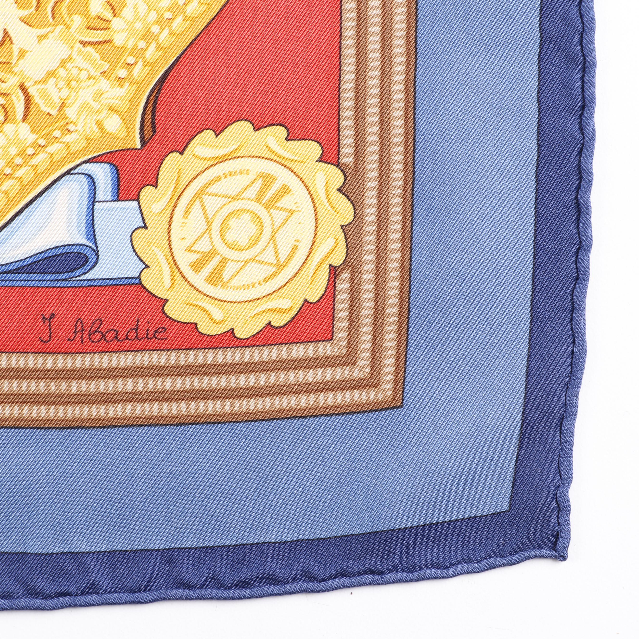 Hermès Paris "Hommage a l'Amitie Franco-Ellenique" Silk Scarf by Julia Abadie