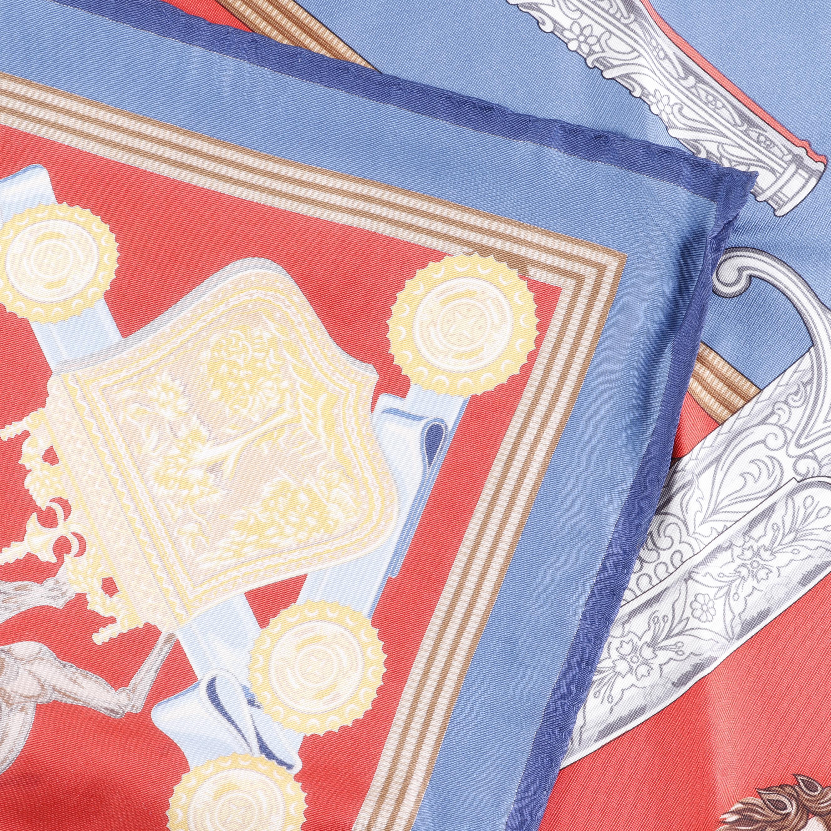 Hermès Paris "Hommage a l'Amitie Franco-Ellenique" Silk Scarf by Julia Abadie