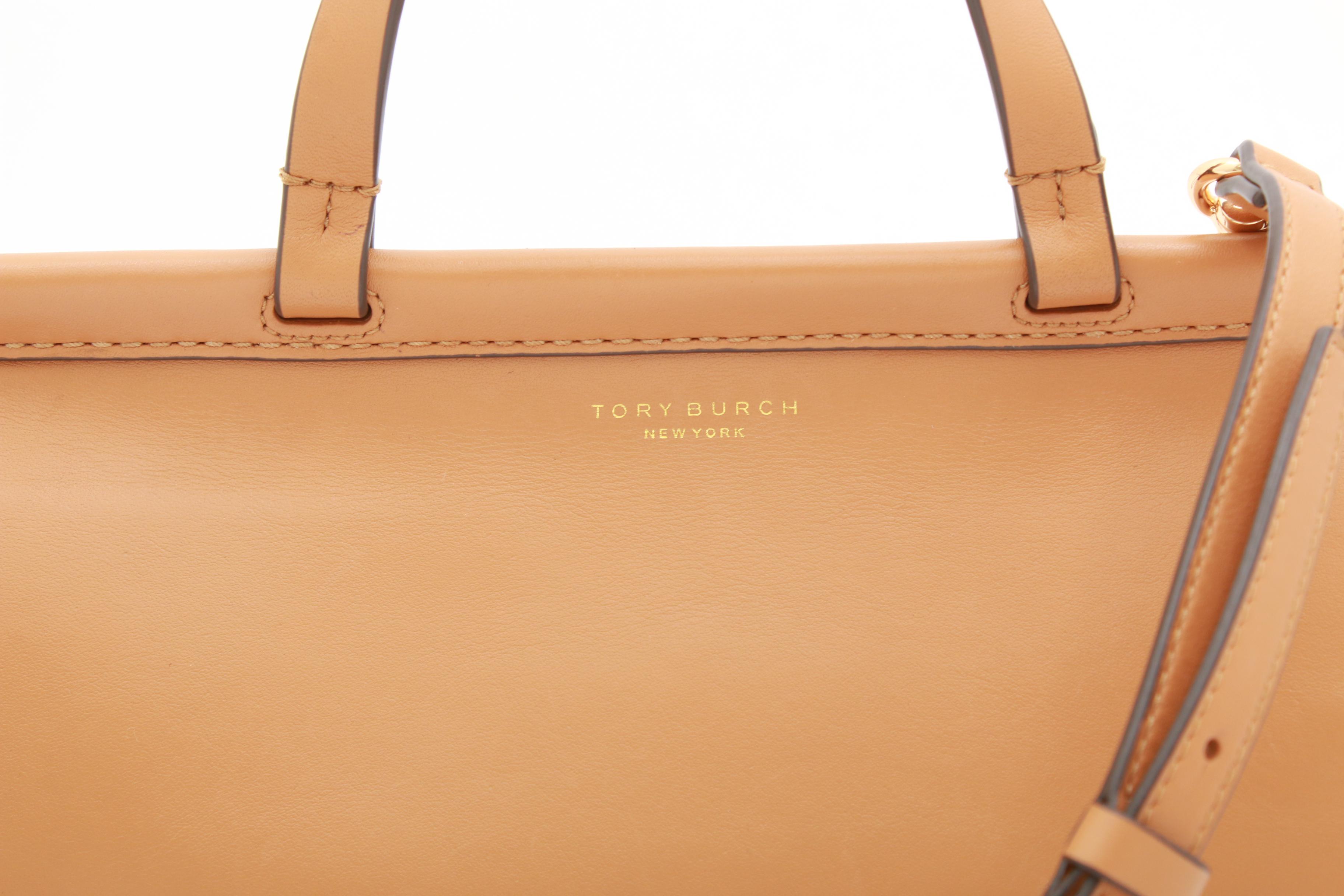 Tory Burch New York Tan Leather Flap Front Convertible Handbag