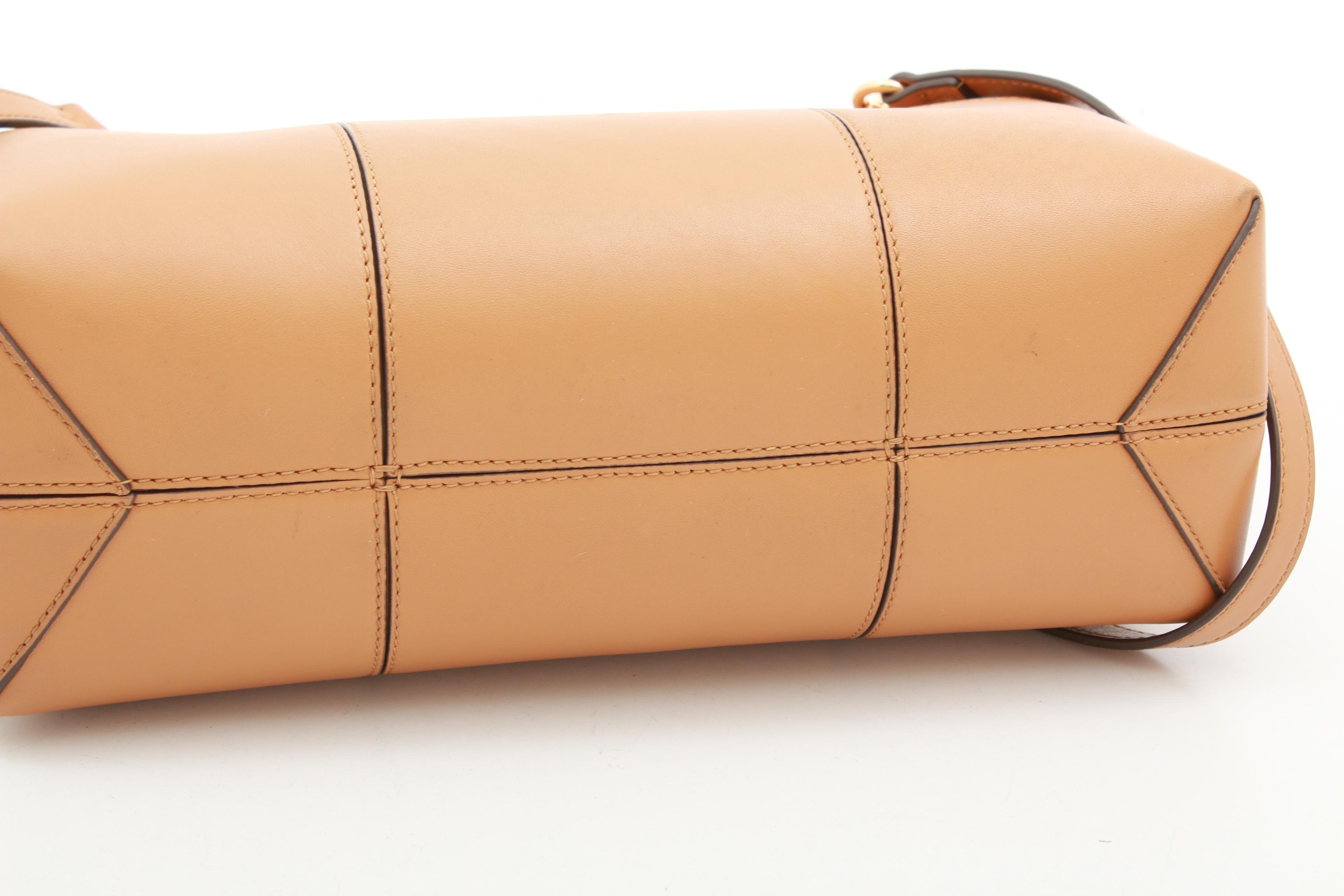 Tory Burch New York Tan Leather Flap Front Convertible Handbag