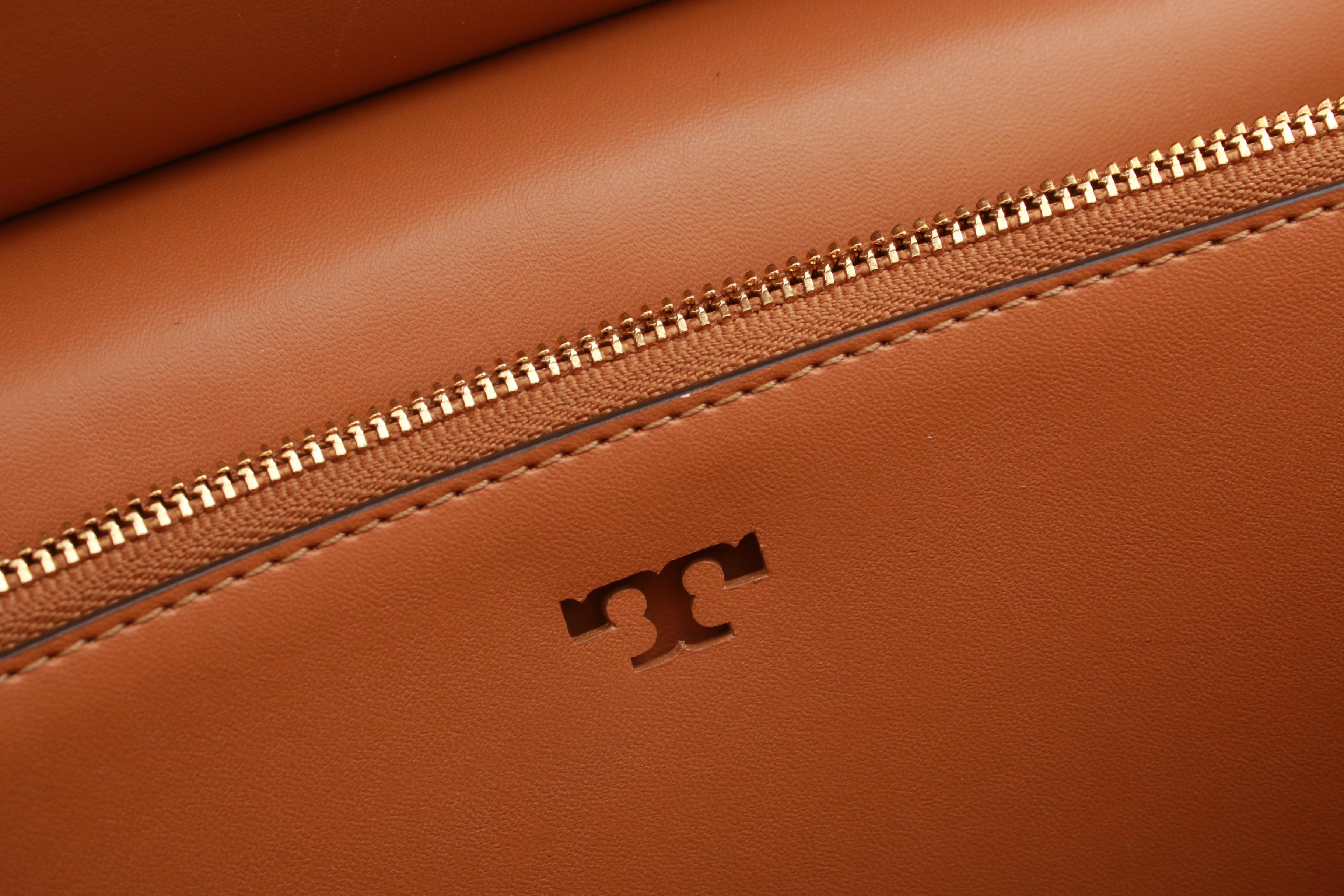 Tory Burch New York Tan Leather Flap Front Convertible Handbag