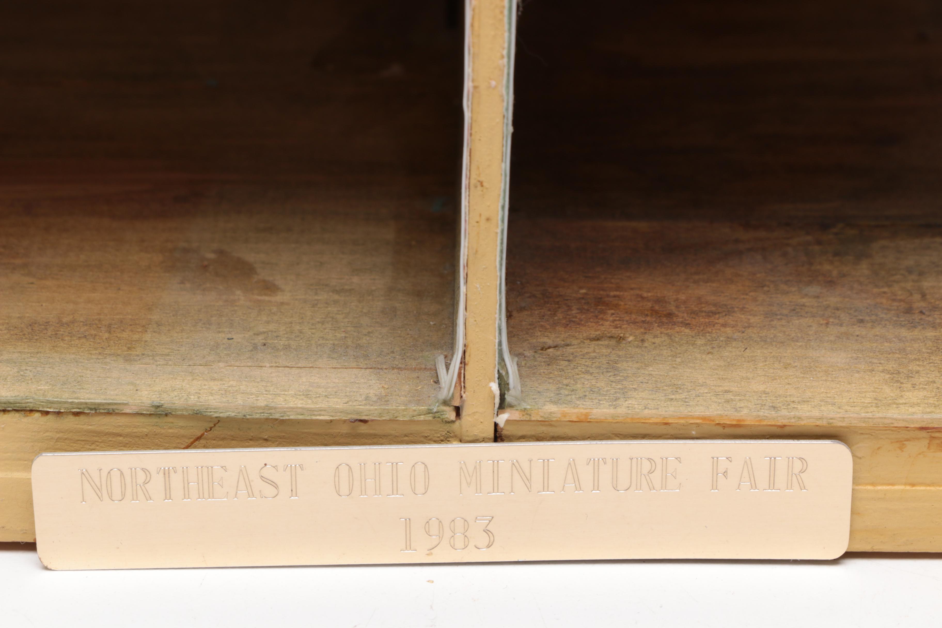 Handmade Wooden Dollhouse with Accessories, 1980s