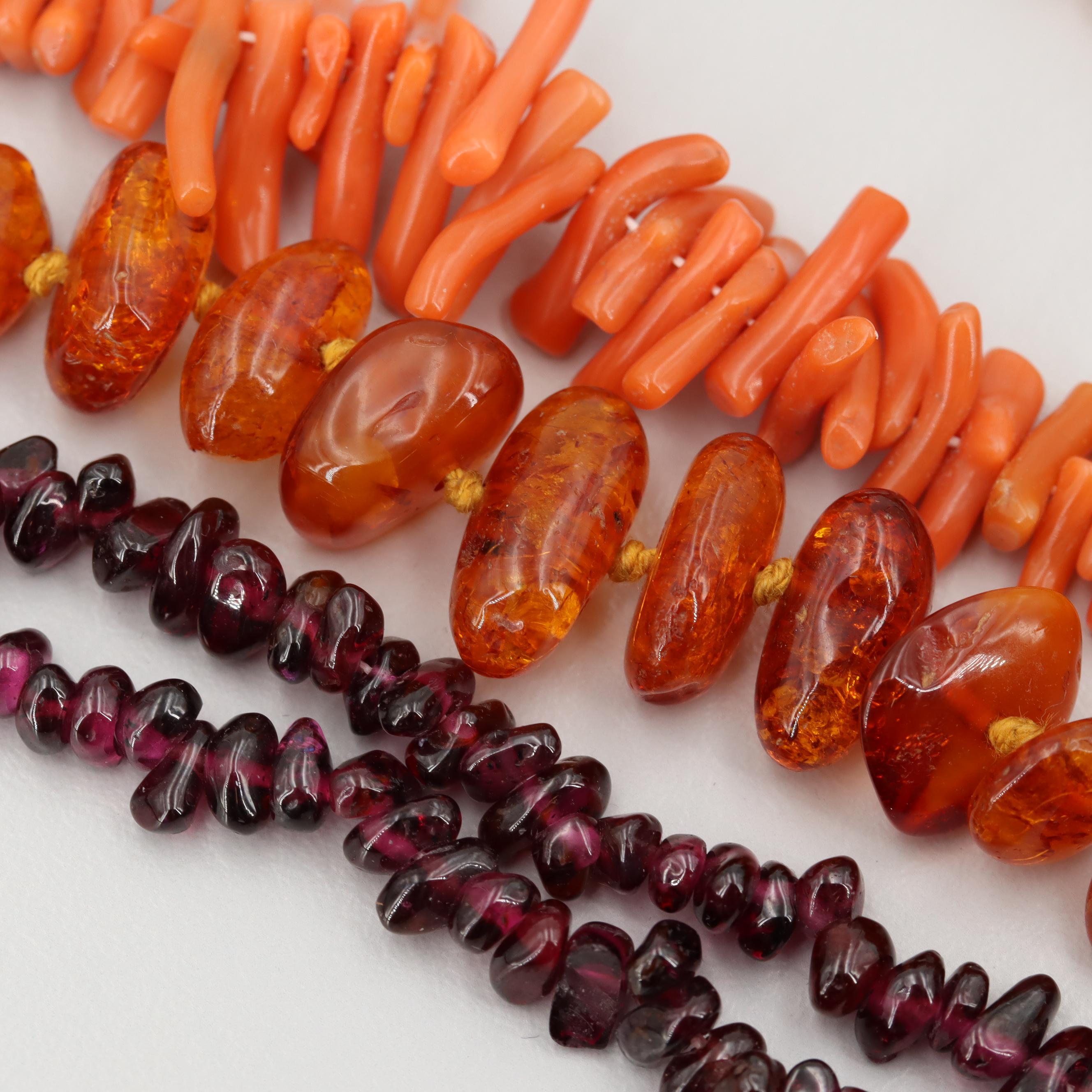 Assorted Jewelry Featuring Vintage Hall McFall Bracelet, Coral and Amber