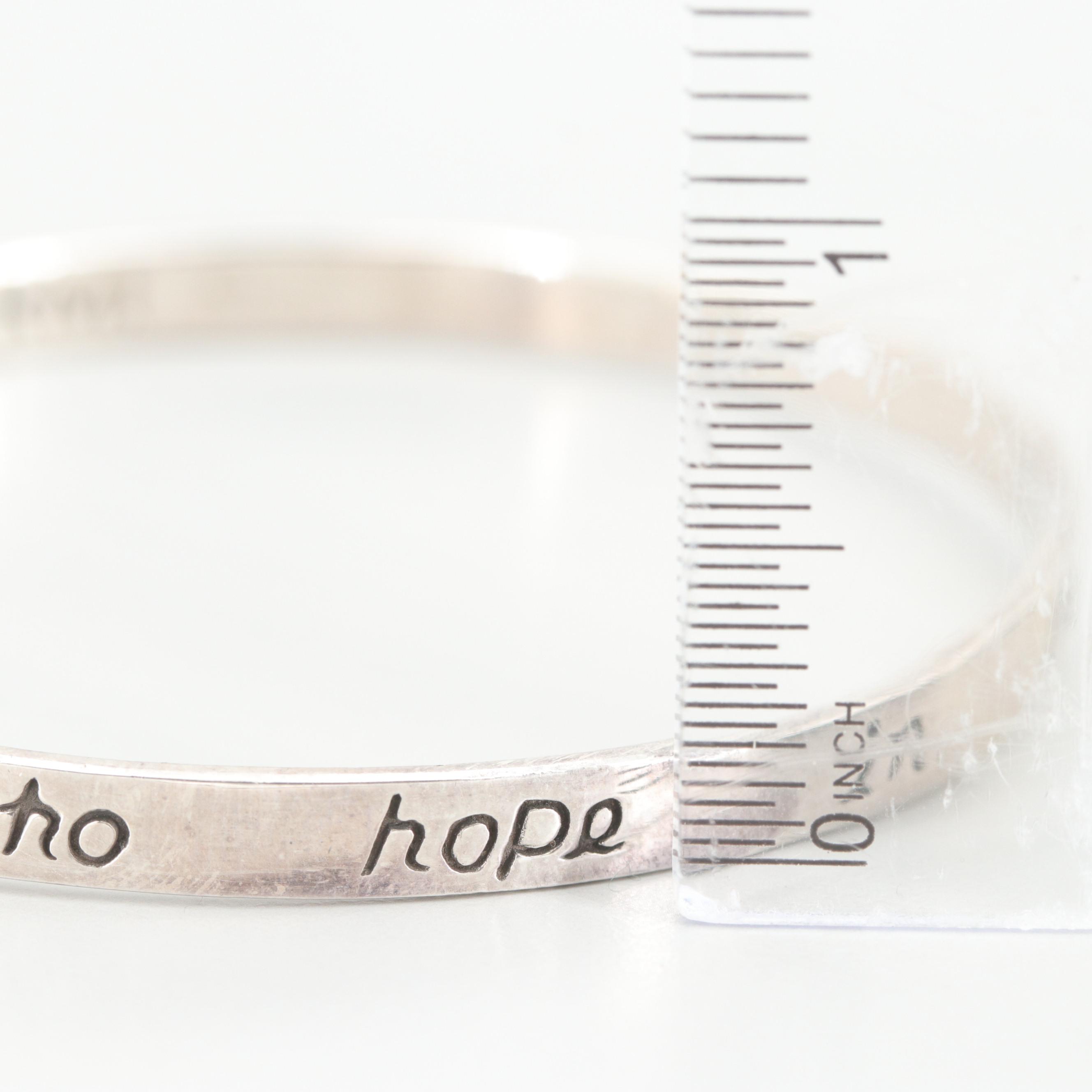 KMI Sterling Silver Scripture Bangle Bracelets with Engraved Bible Verses