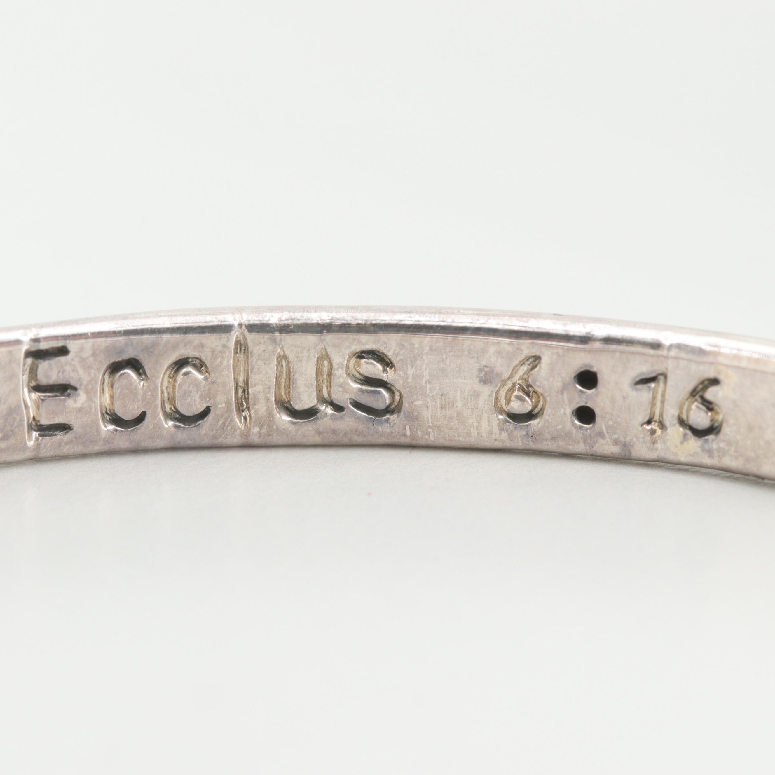 KMI Sterling Silver Scripture Bangle Bracelets with Engraved Bible Verses