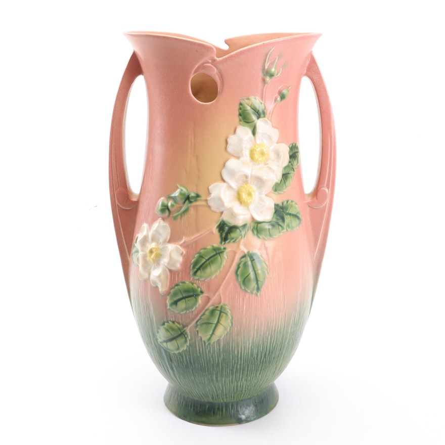 Roseville Pottery "White Rose" Vase, 1940s