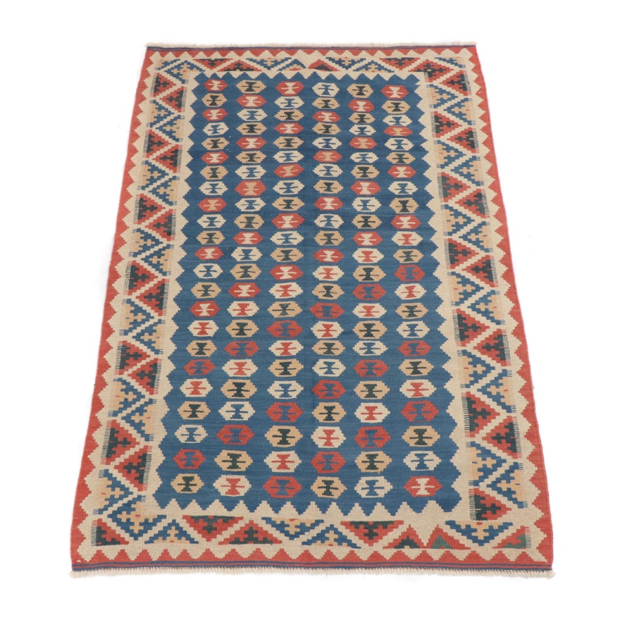 4' x 6.6' Handwoven Persian Shiraz Kilim Rug