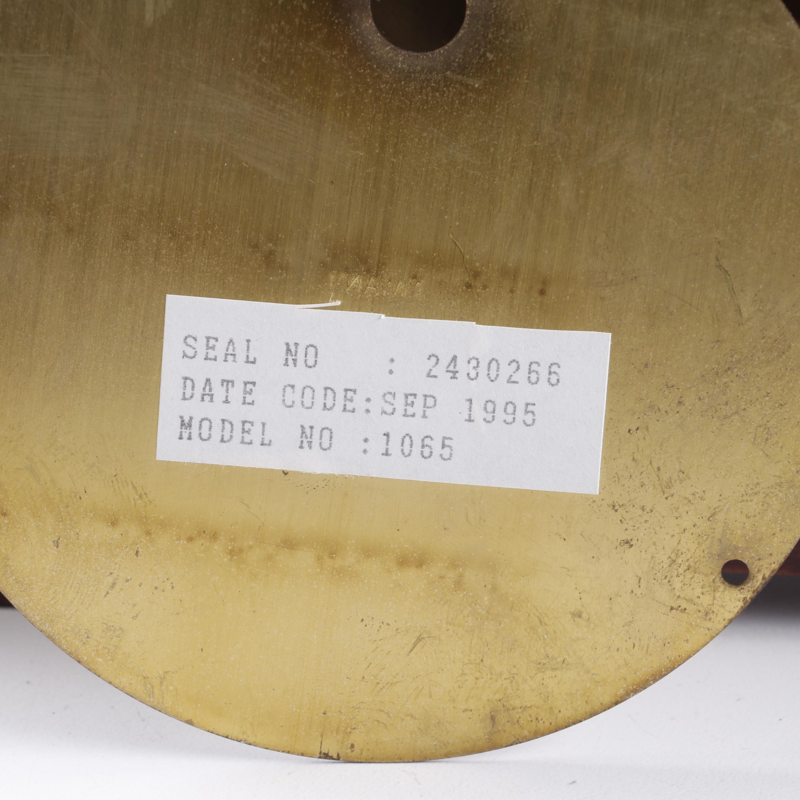 Seth Thomas "Charleston" Brass Ship's Clock and Barometer Set on Mahogany Stand