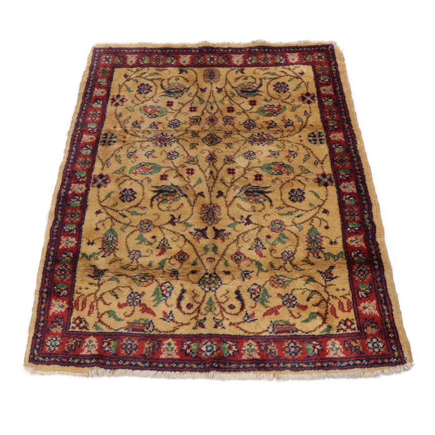 5.1' x 6.6' Hand-Knotted Turkish Oushak Rug, Circa 1930s