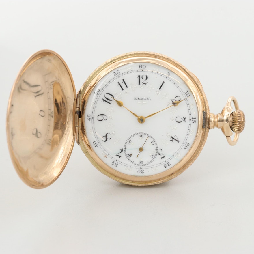 Antique Elgin 14K Yellow Gold Pocket Watch