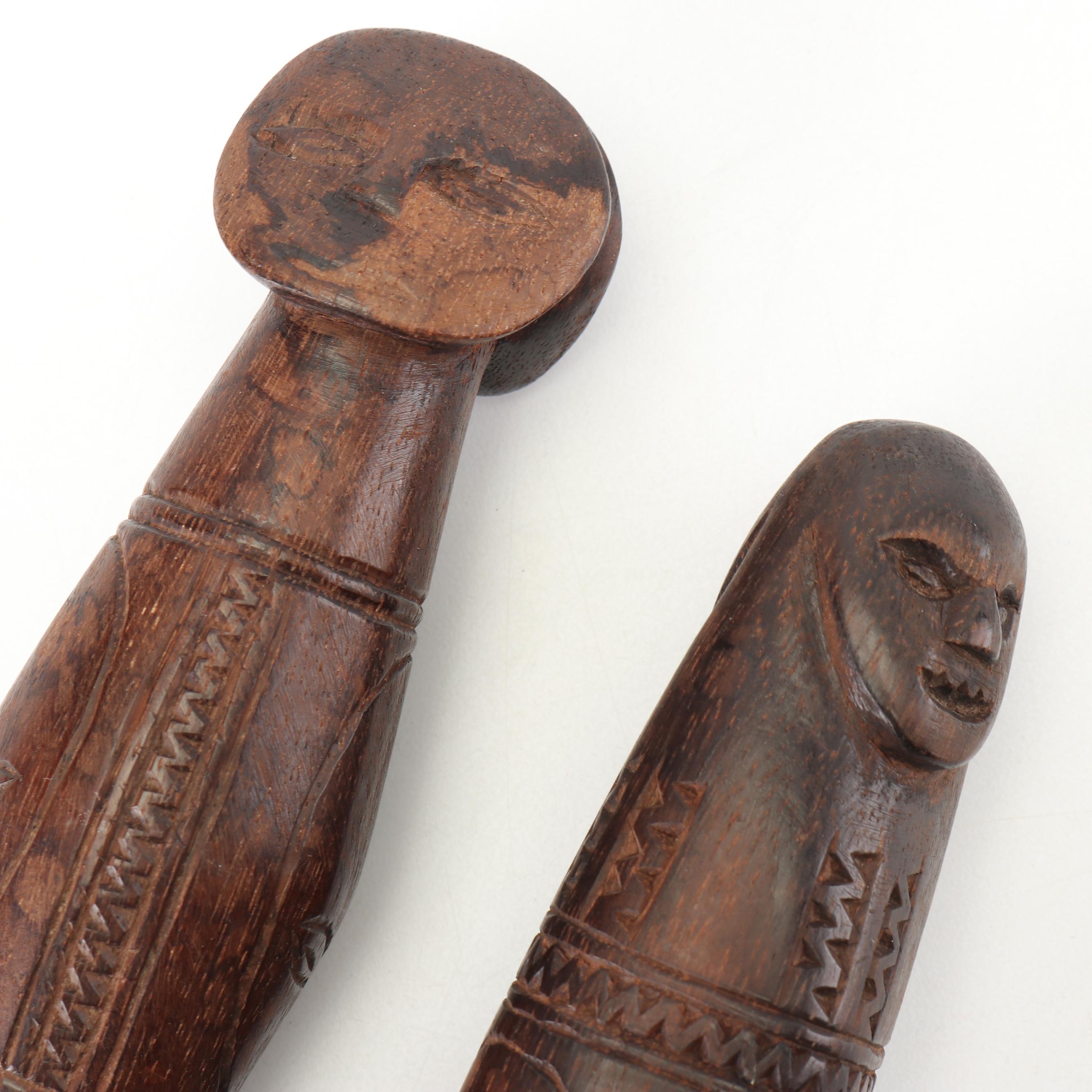 Fijian Carved Wood Ai Cula Ni Bokola "Cannibal" Forks